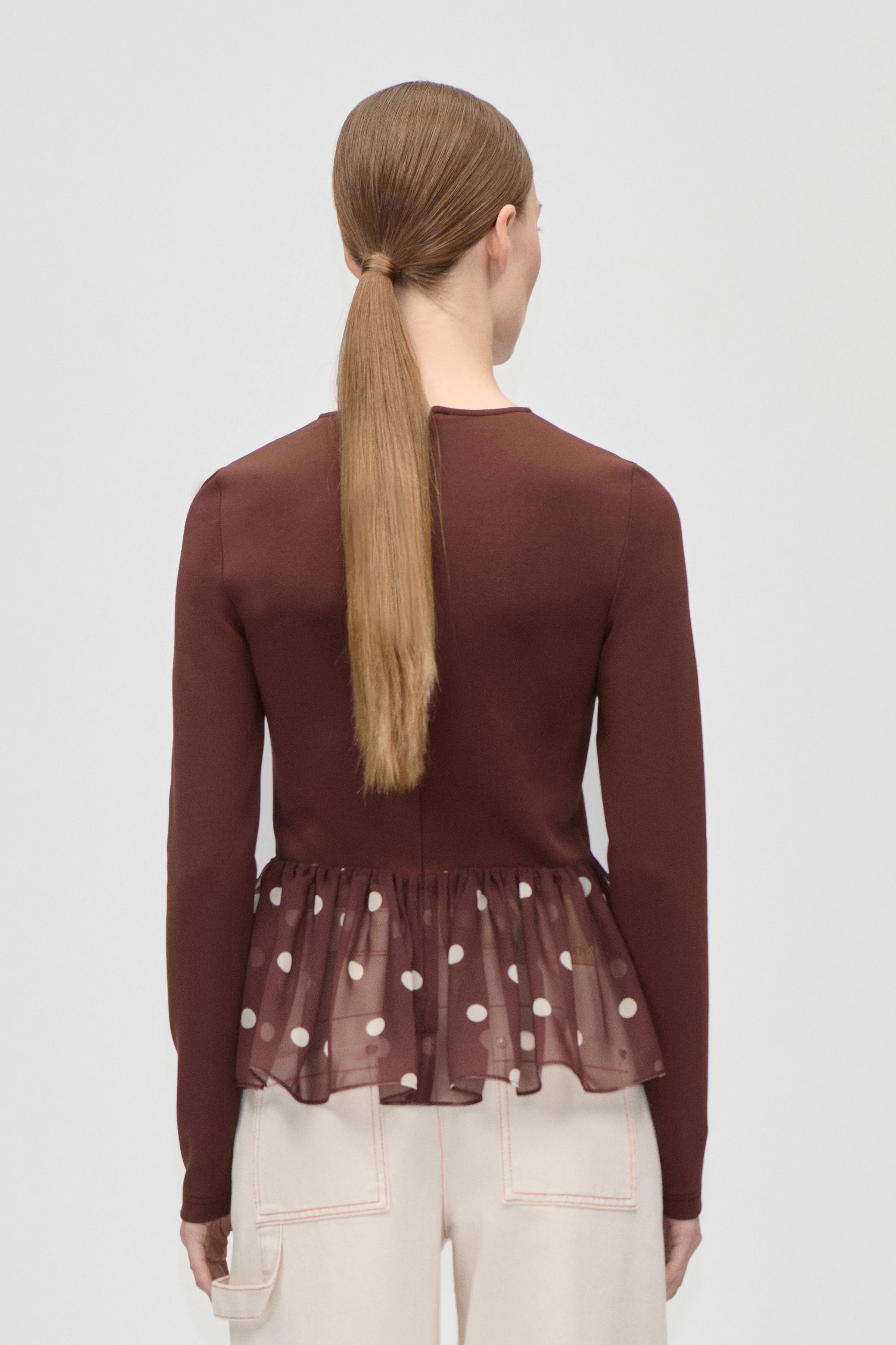 Asymmetrical Draped Top - Artist Blurry Dots - Image 2