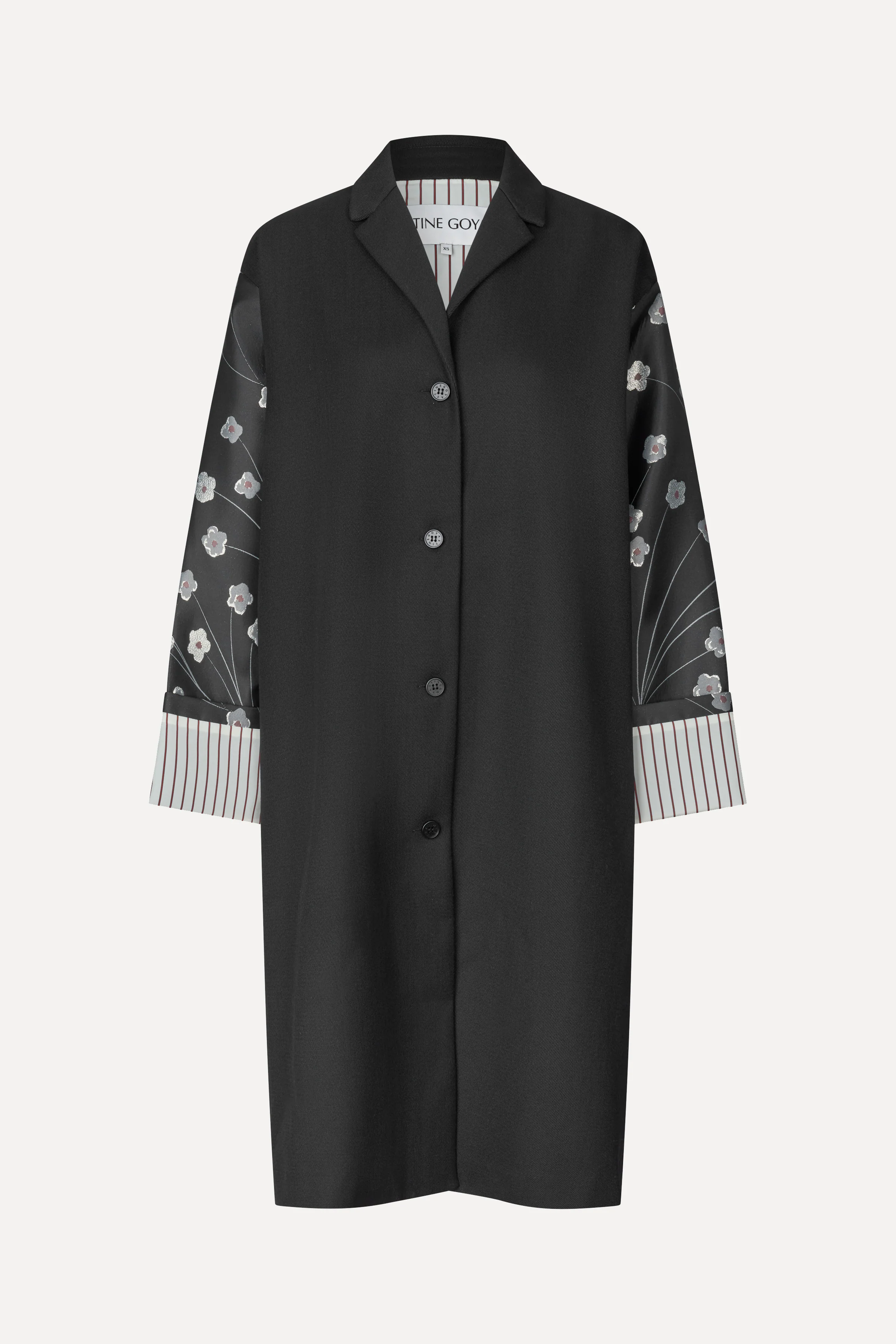 Bell Sleeve Coat - Bouquet In Pieces - Image 3