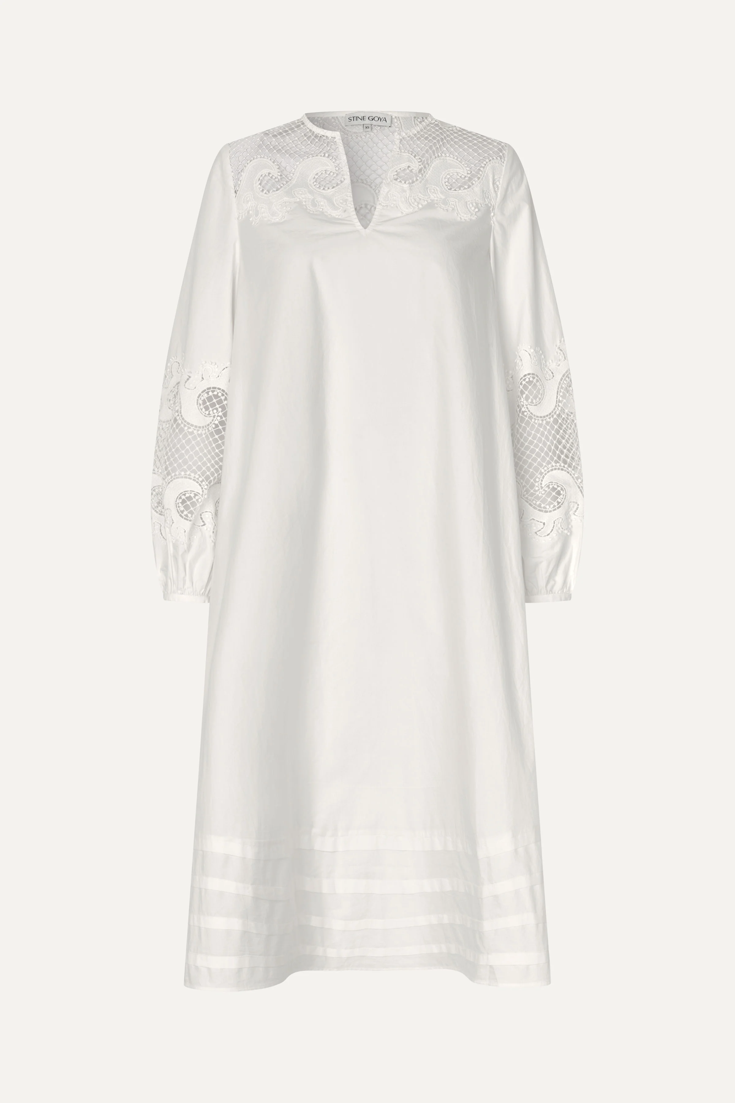 Broderie Long Tunic Dress - Ballerina Broderie - Image 3