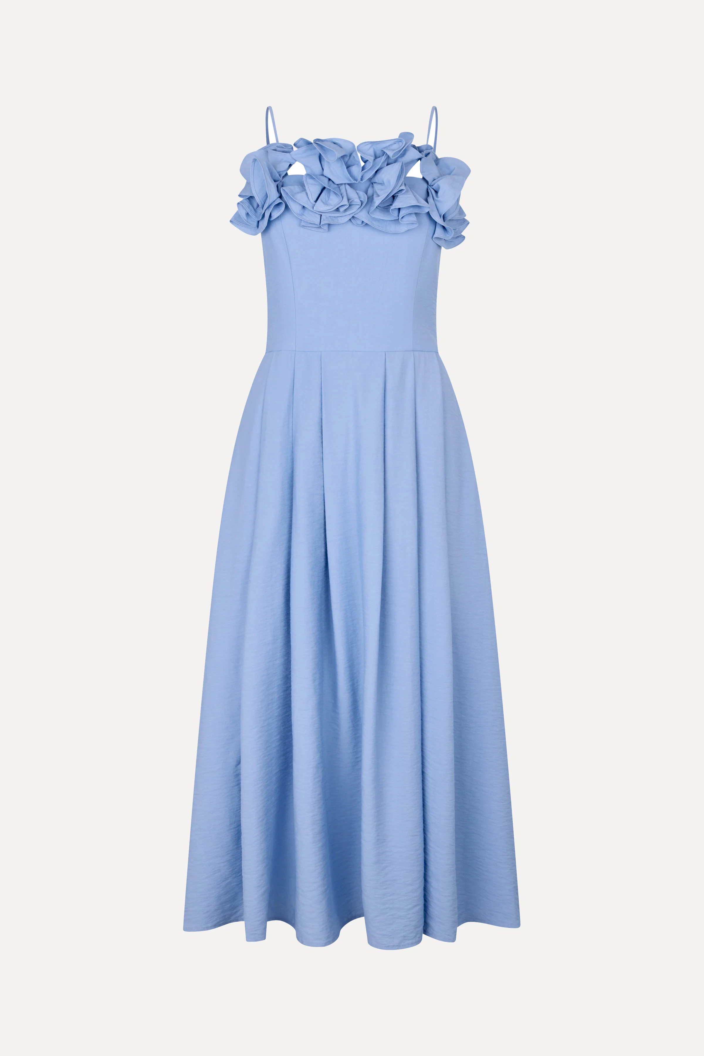 Bustier Dress With Flower Details - Bel Air Blue - Image 3