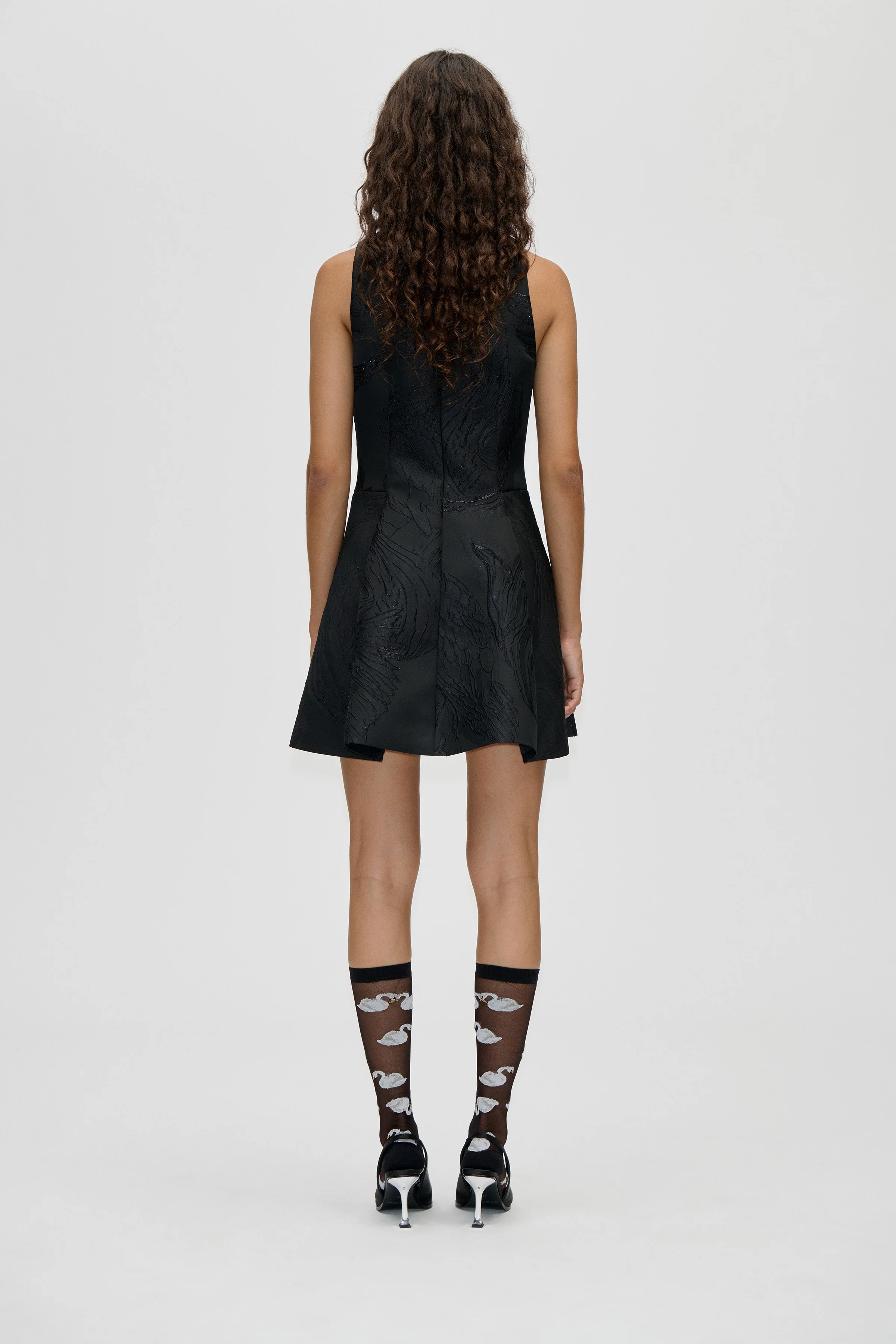 Button-up Mini Dress - Swans - Image 2