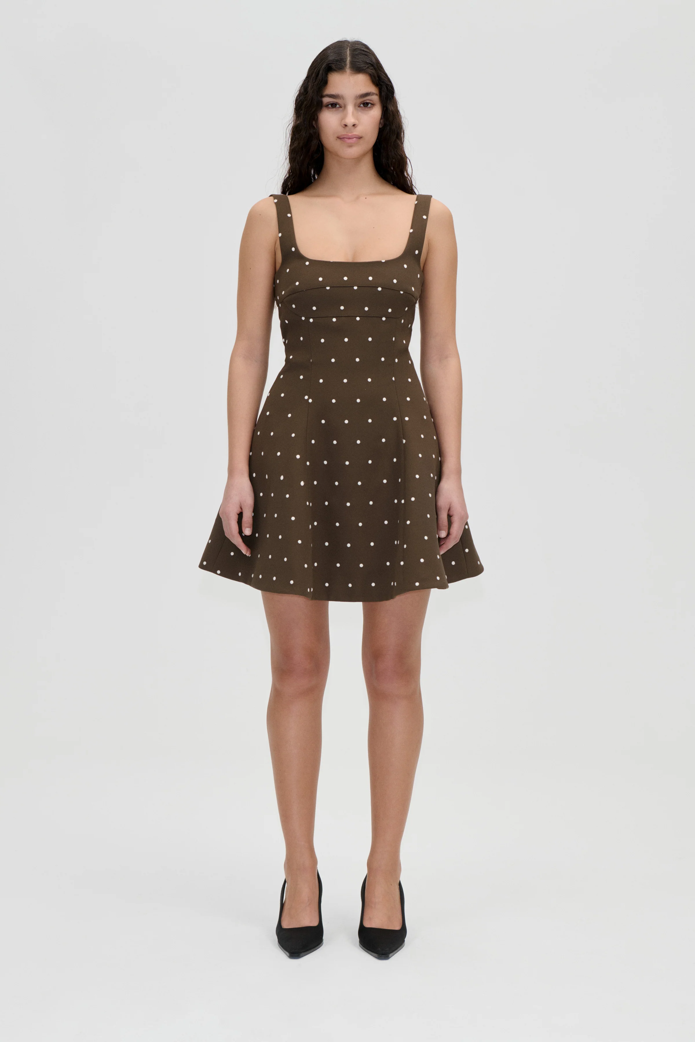 Corset Mini Dress - Dark Olive - Image 3
