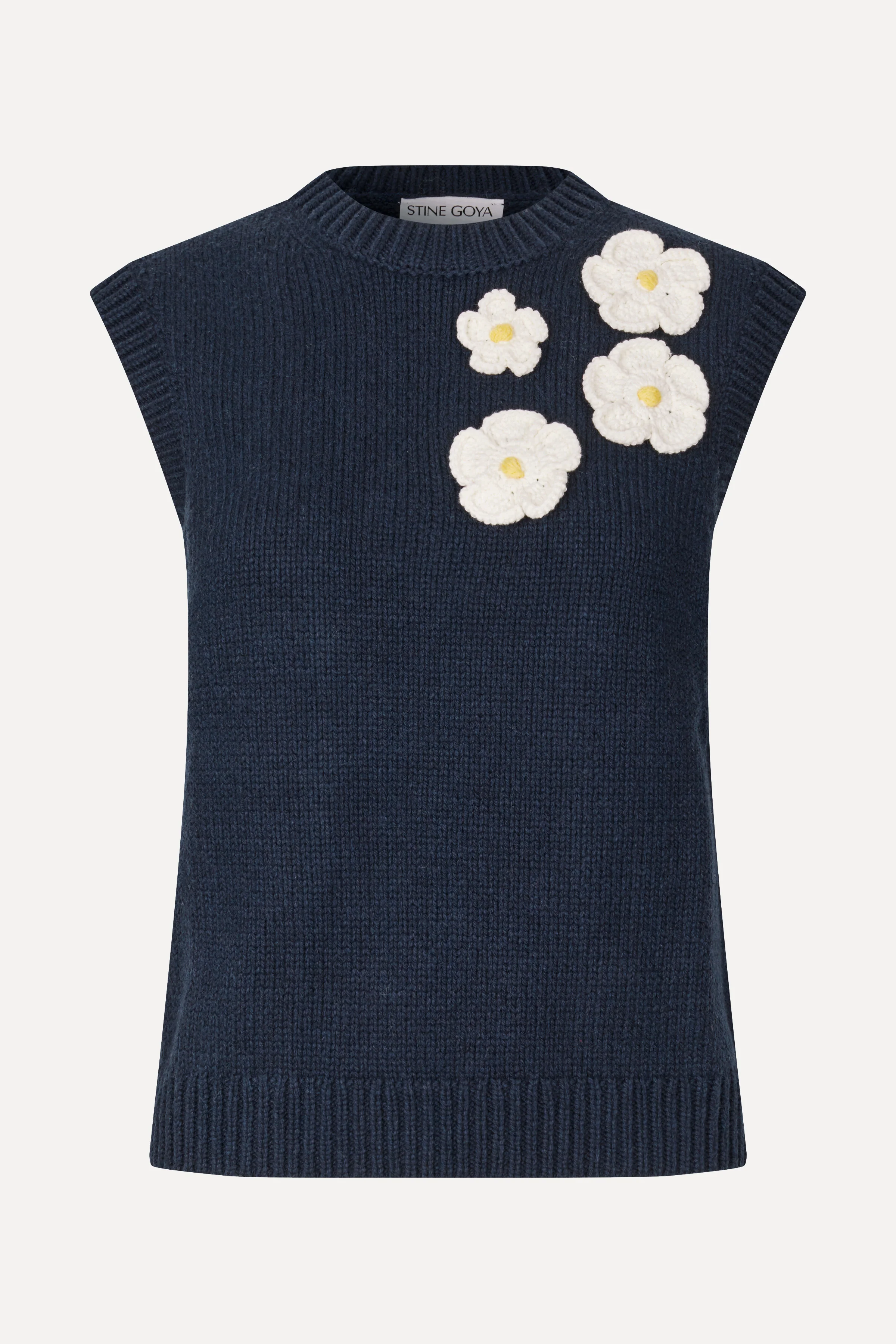 Crewneck Dropped Shoulder Vest - Navy - Image 3