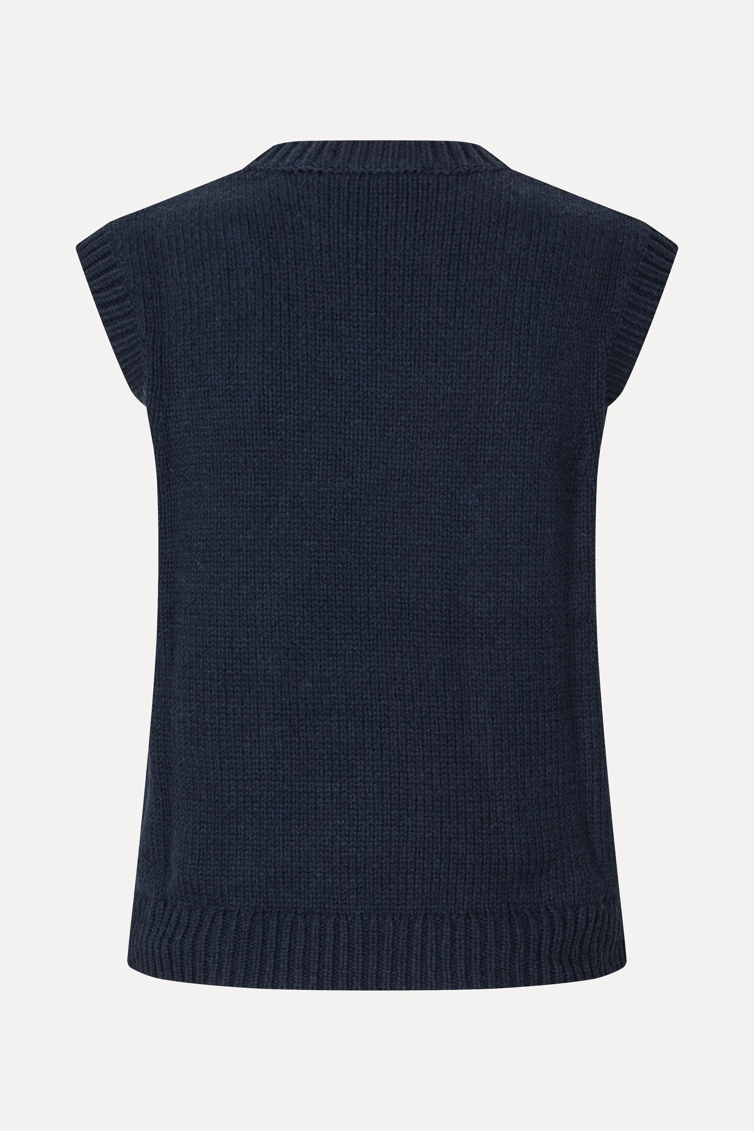 Crewneck Dropped Shoulder Vest - Navy - Image 4