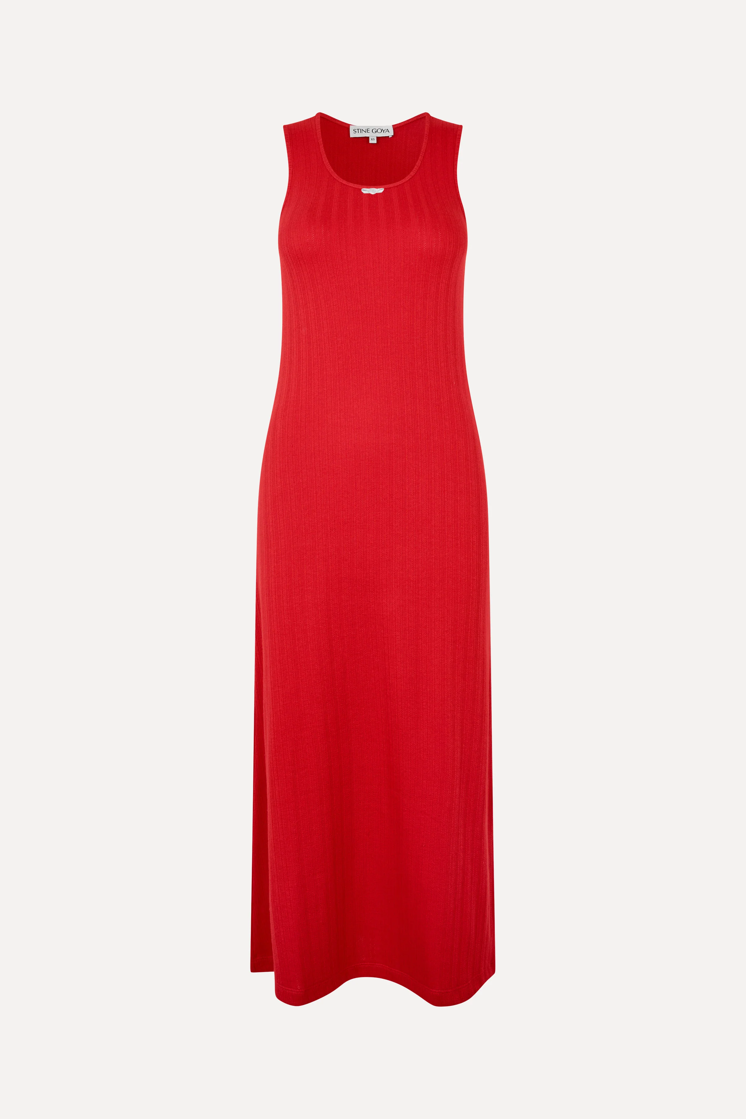 Deep Neckline Tank Dress - Velocity Red - Image 3