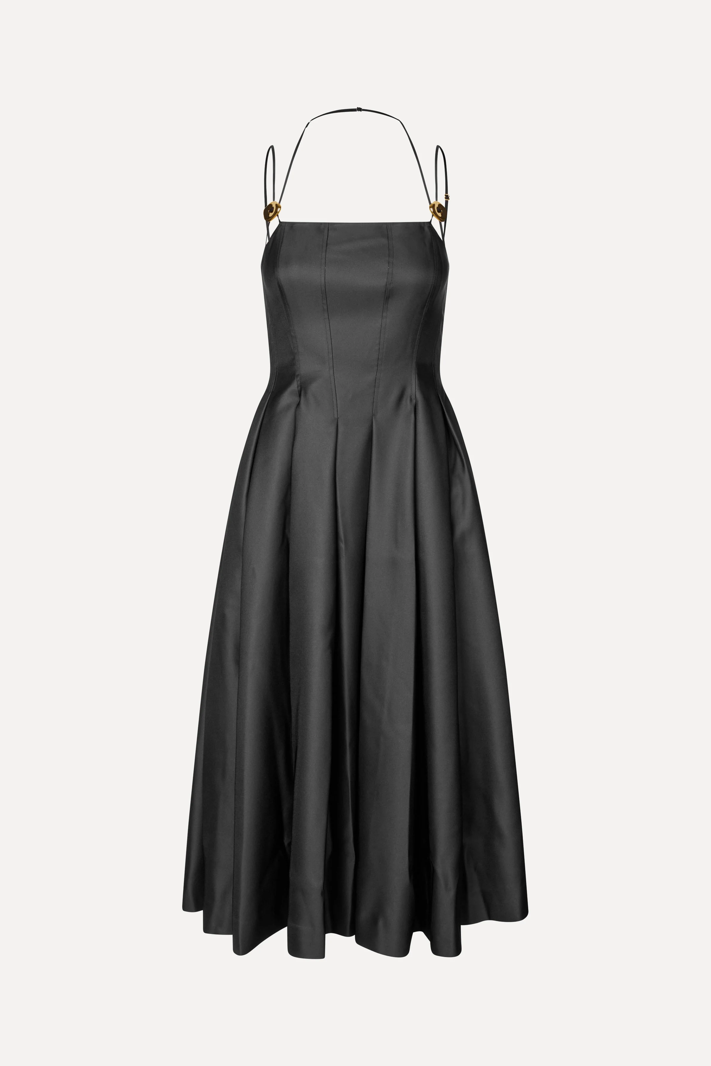 Double Strap High-Volume Dress - Black