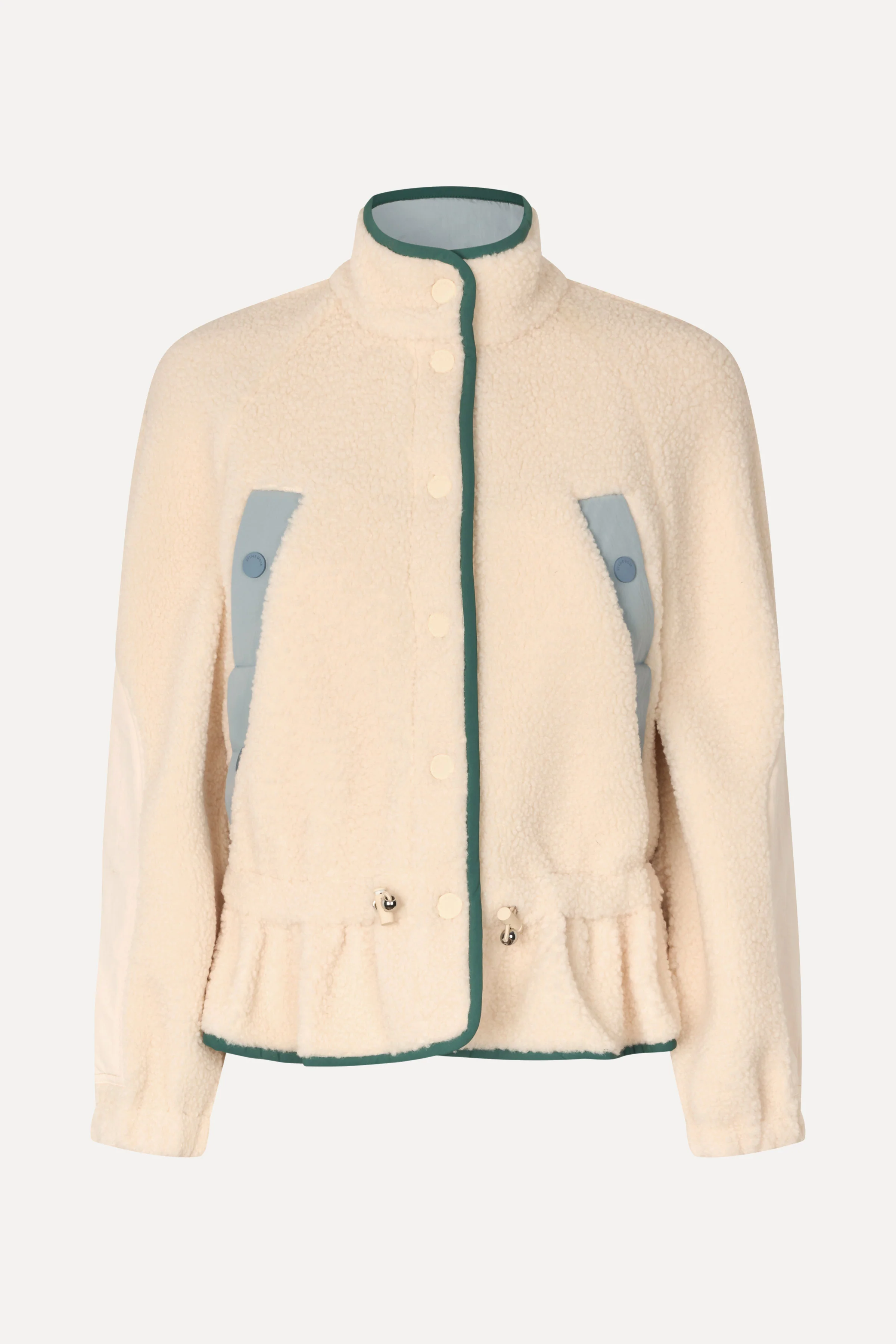 Dropped Shoulder Gathered Jacket - Buttercream - Image 3