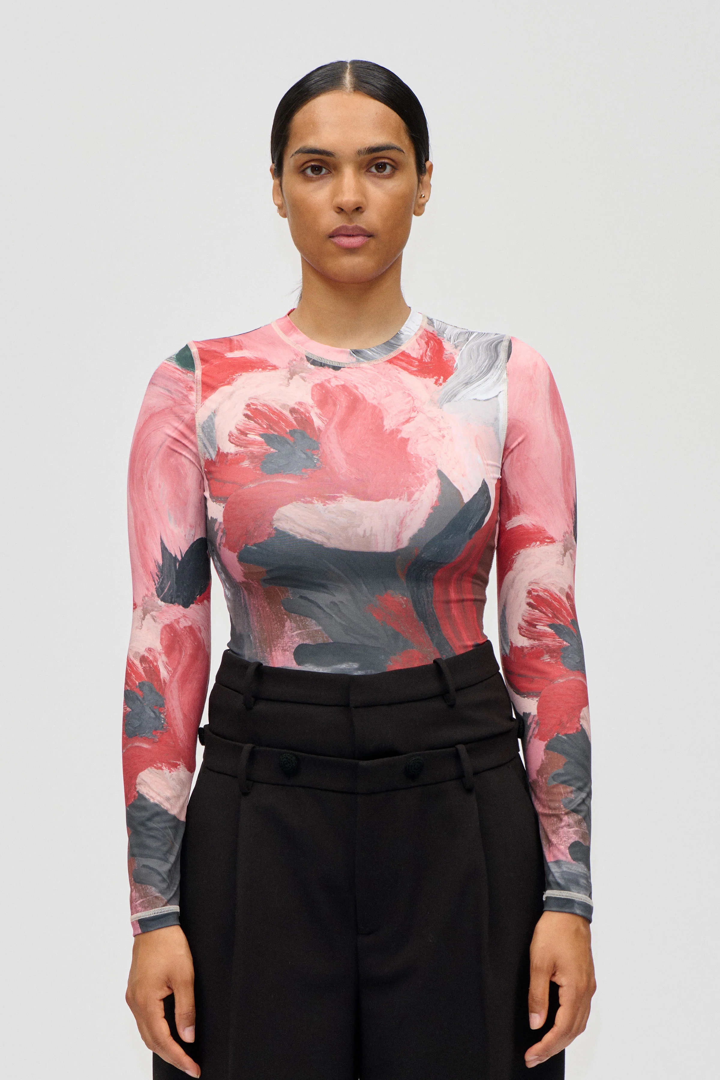Elastic Long Sleeve Top - My Garden