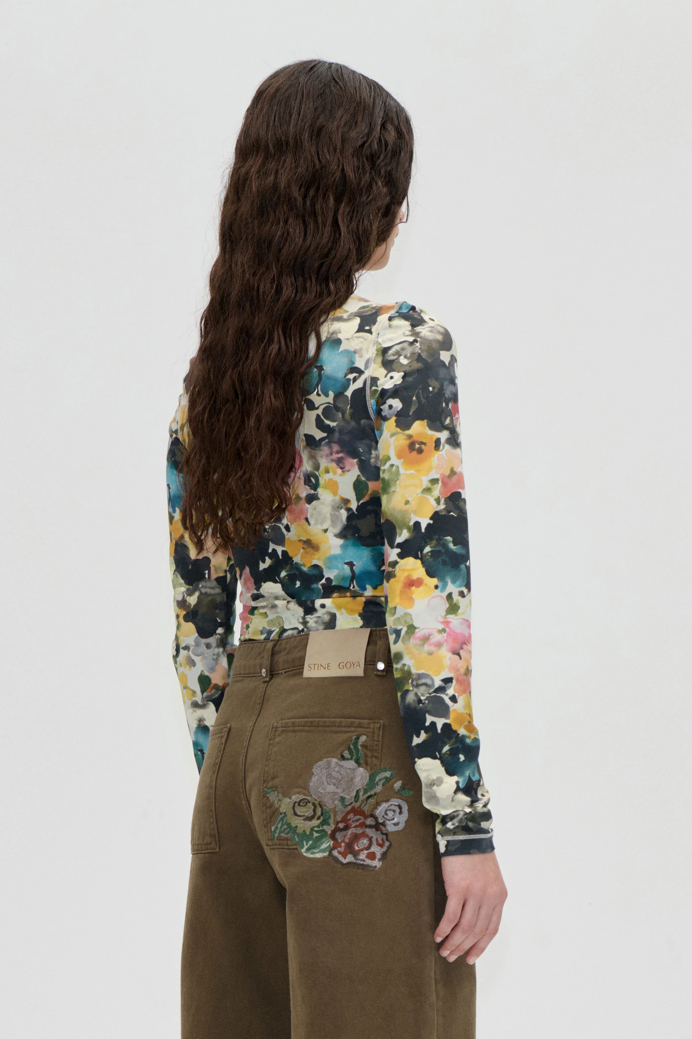 Elastic Long Sleeve Top - Echoes In Flowers - Image 2