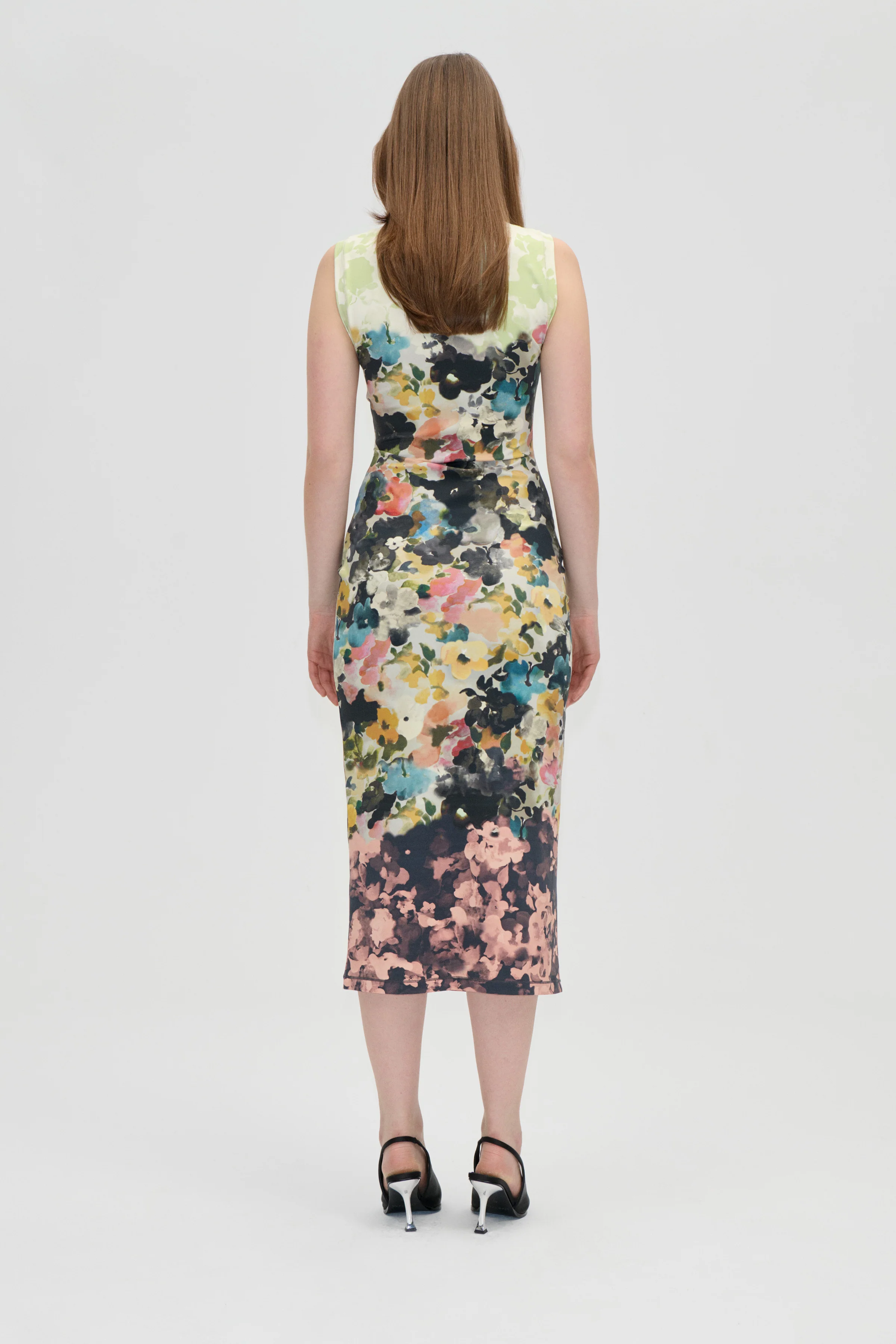 Elastic Tank Crewneck Dress - Echoes In Flowers - Image 2