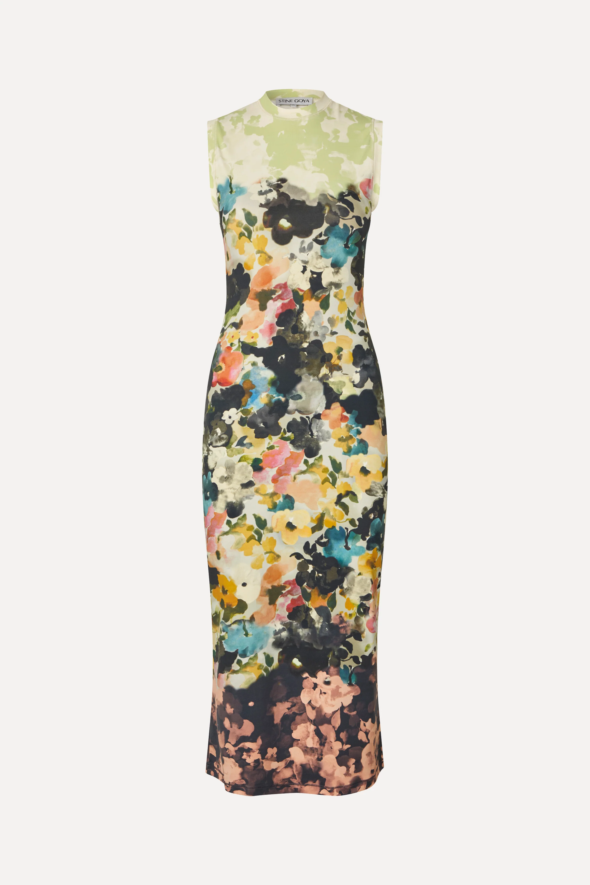 Elastic Tank Crewneck Dress - Echoes In Flowers - Image 4