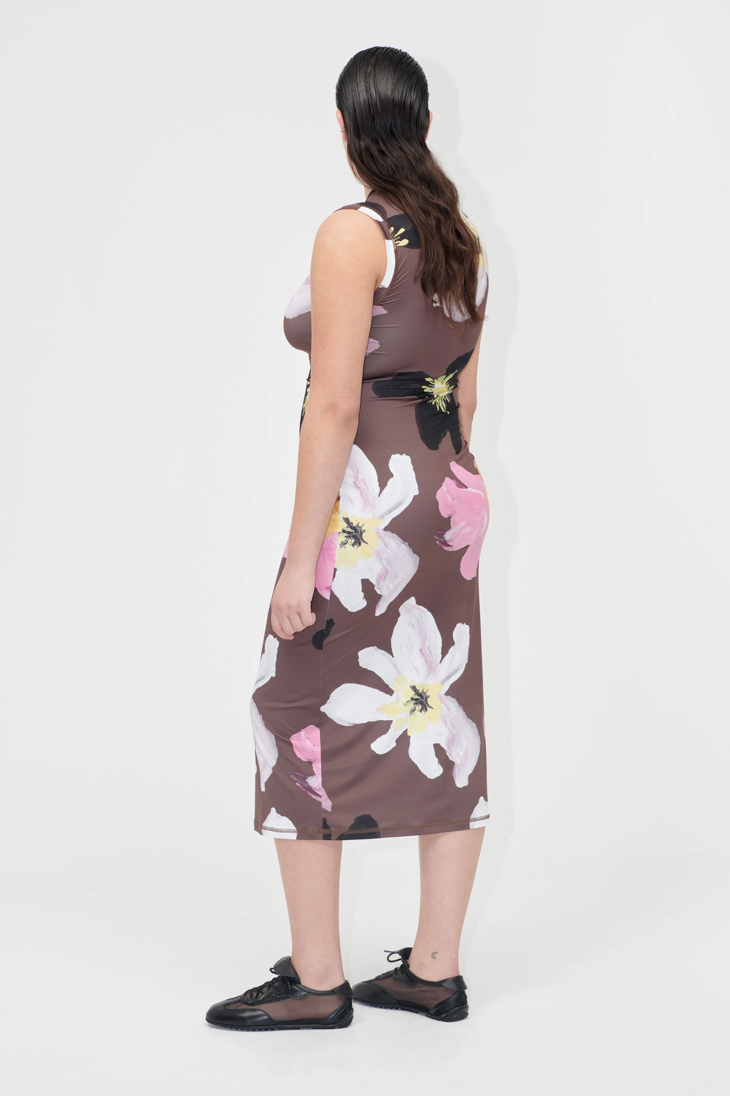 Elastic Tank Crewneck Dress - Wild Flowers - Image 4