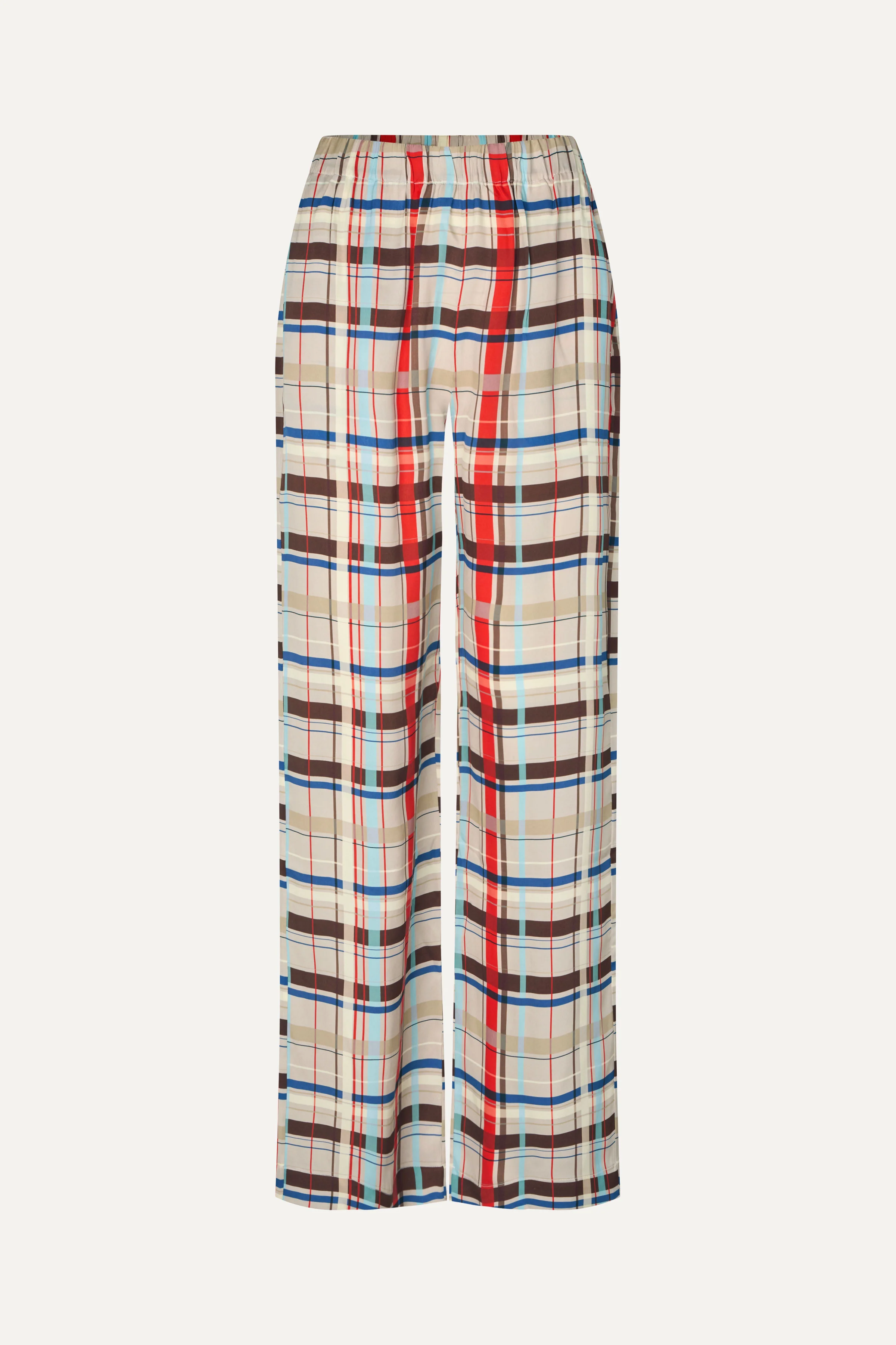 Elasticated Long Pants - Scarlet Grid - Image 3