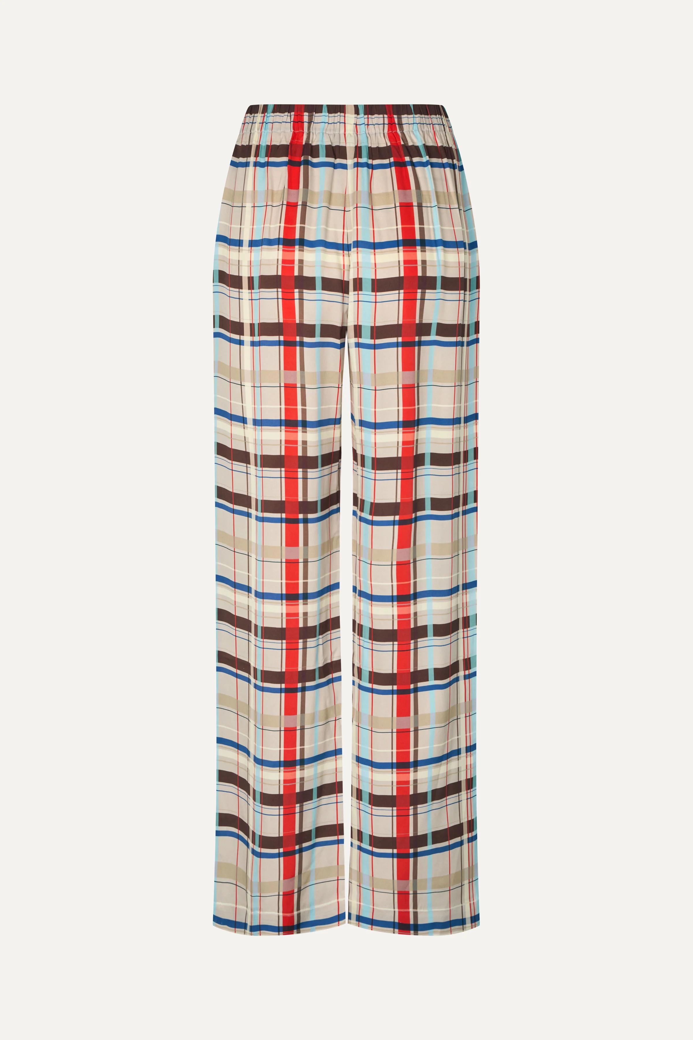 Elasticated Long Pants - Scarlet Grid - Image 4