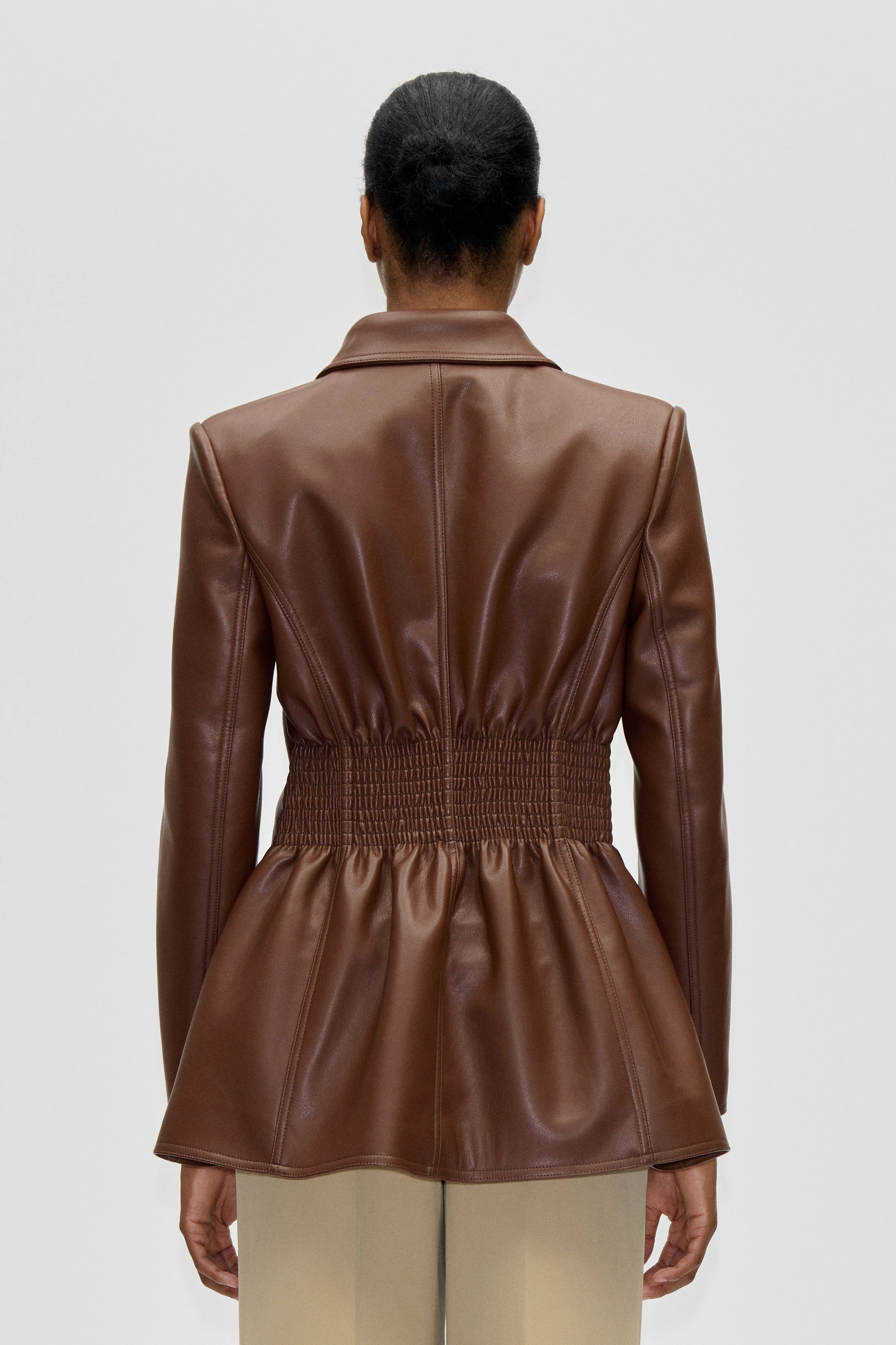 Fitted Single Breasted Jacket - Cocoa - Image 2