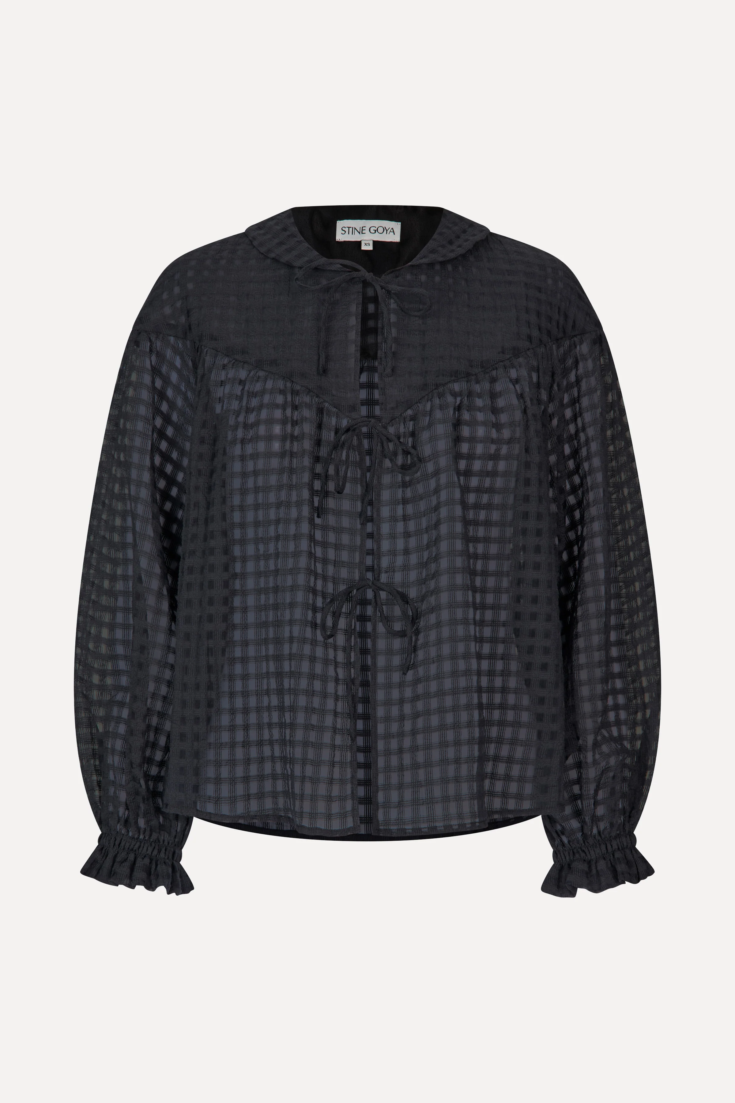 Flowy Long Sleeve Top - Checkered Organza - Image 3
