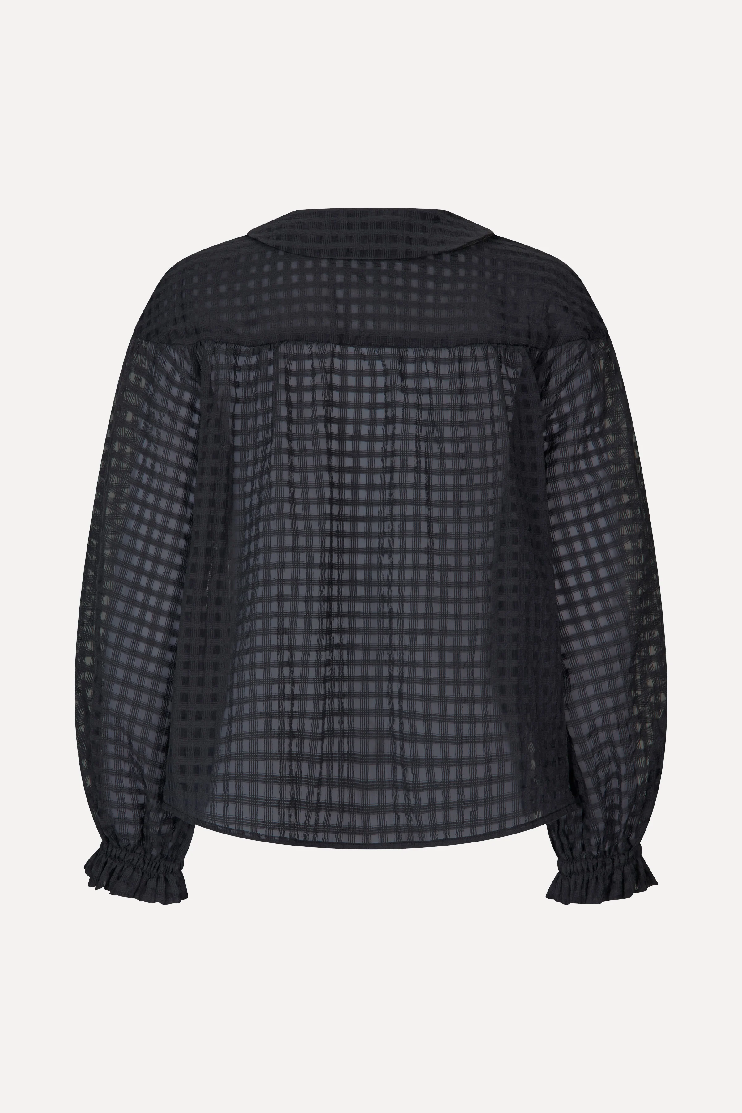 Flowy Long Sleeve Top - Checkered Organza - Image 4
