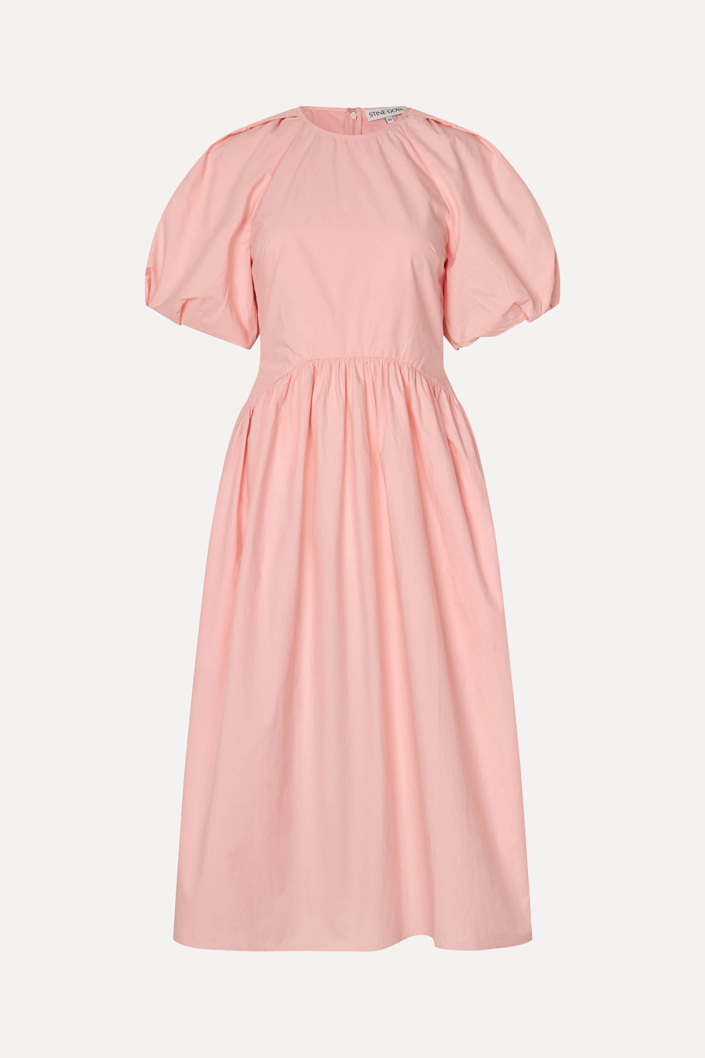 Gathered Raglan Sleeve Midi Dress - Ballerina Broderie - Image 4