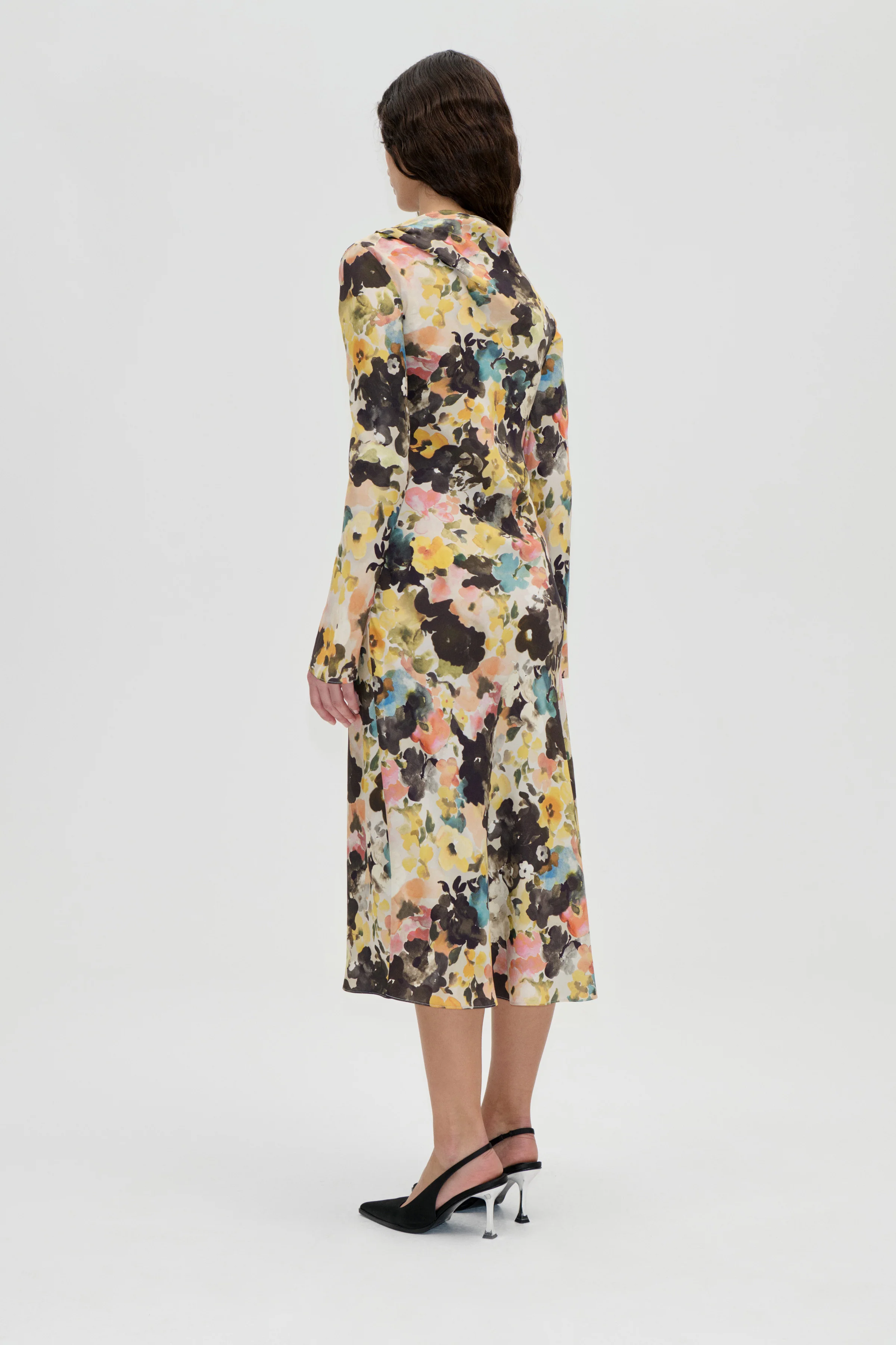 Long Flared Sleeve Dress - The Sentimental Bloom - Image 2