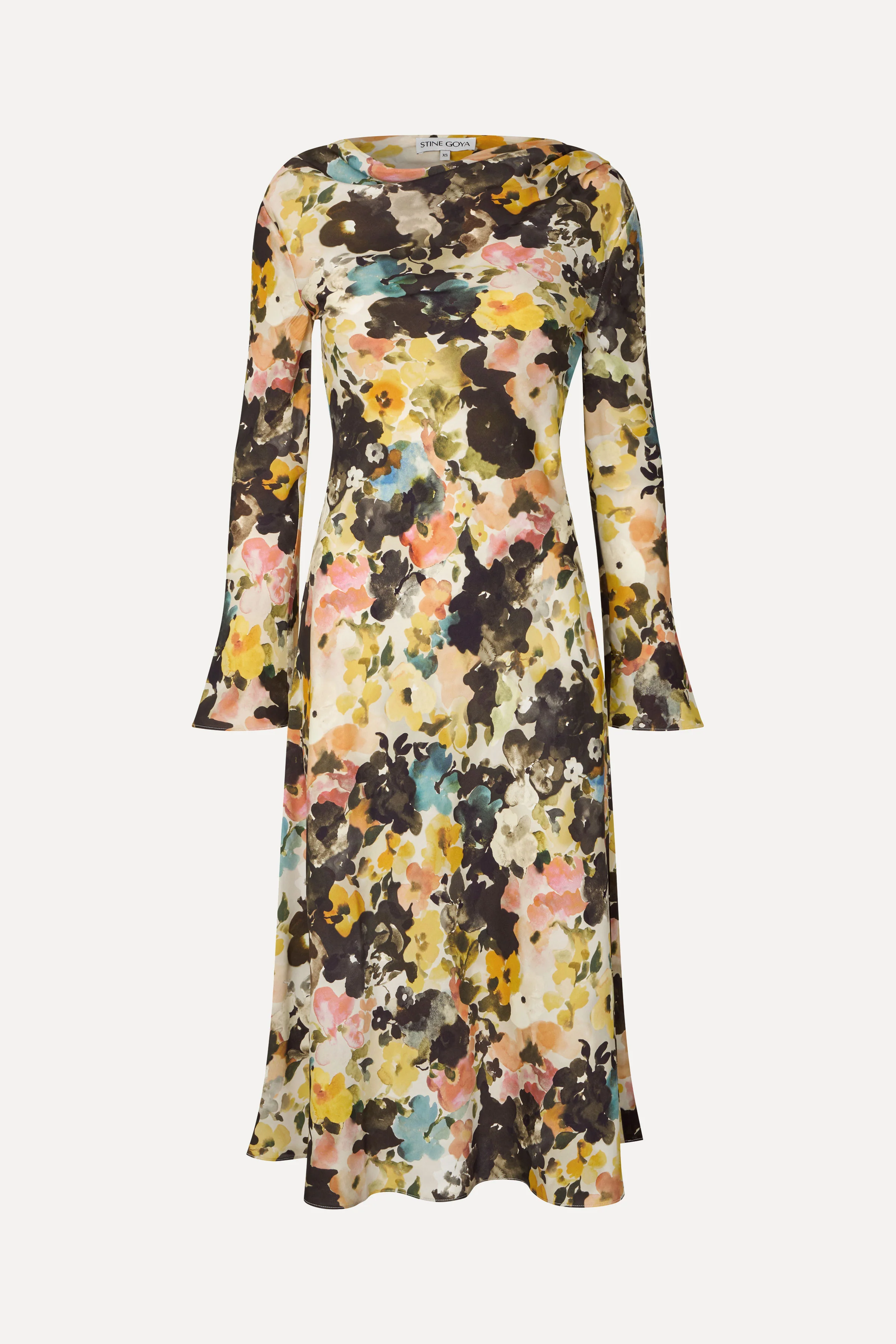 Long Flared Sleeve Dress - The Sentimental Bloom - Image 3