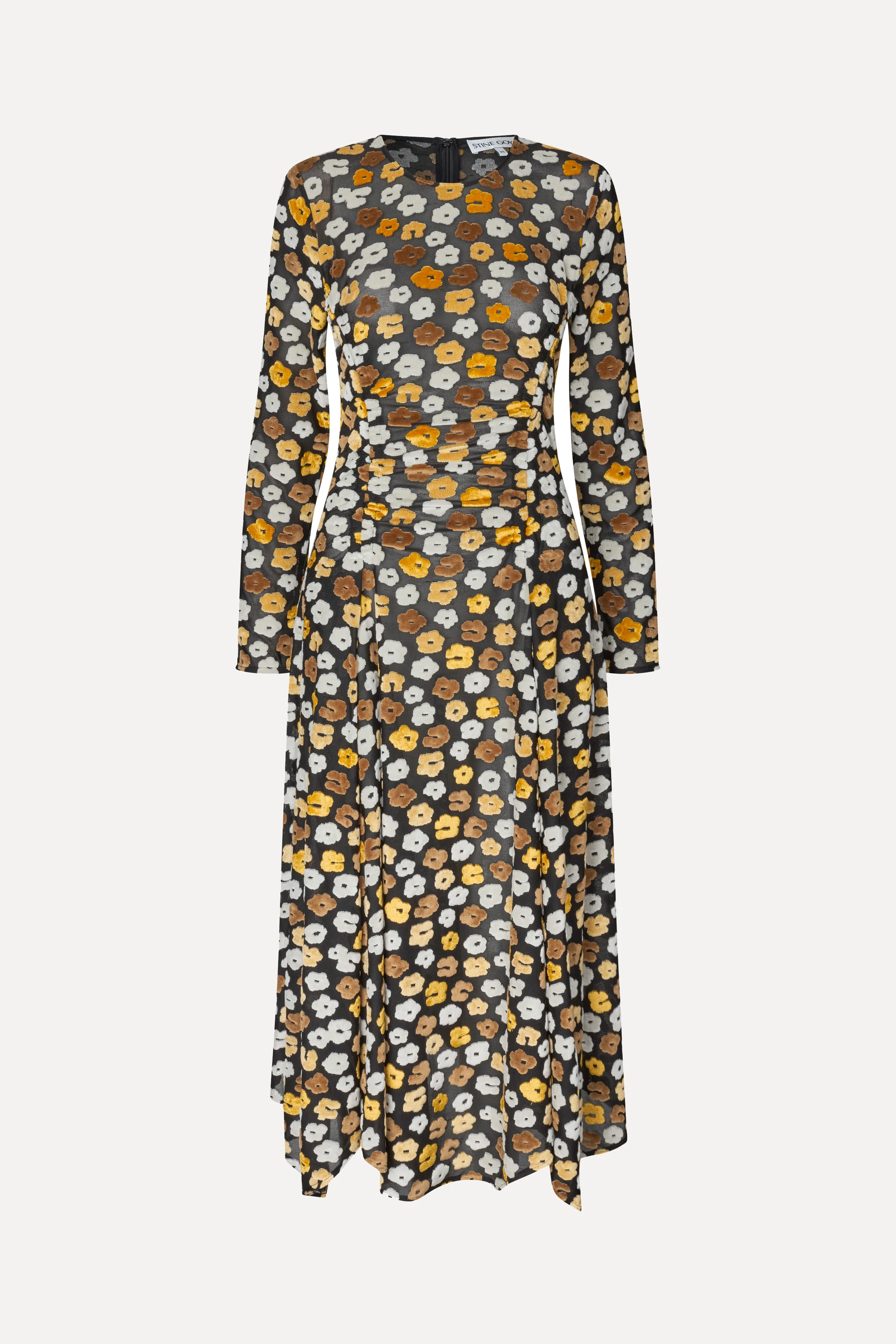 Long Sleeve Gathered Dress - Petal Polka - Image 3