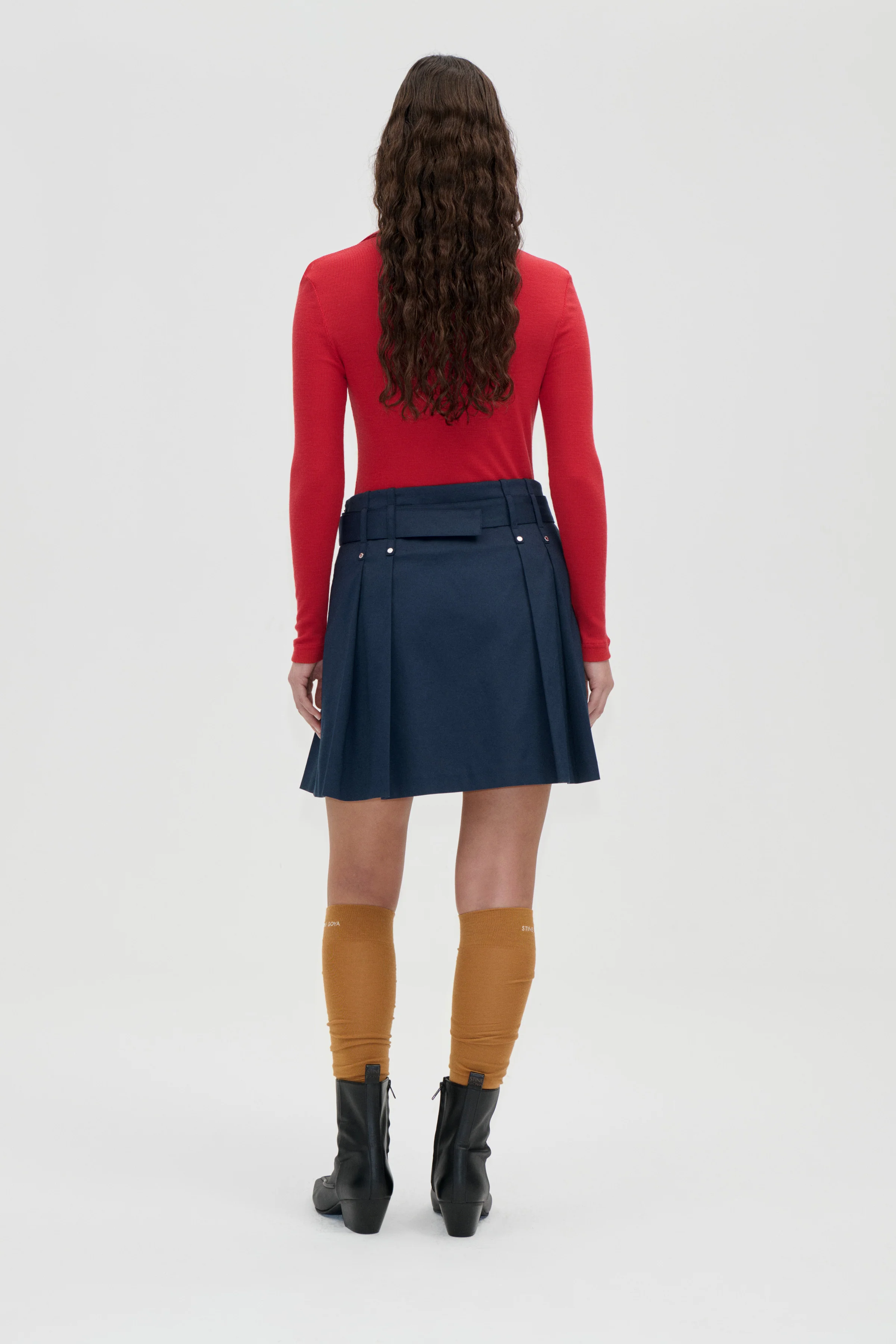 Long Sleeve Polo Top - Fiery Red - Image 4