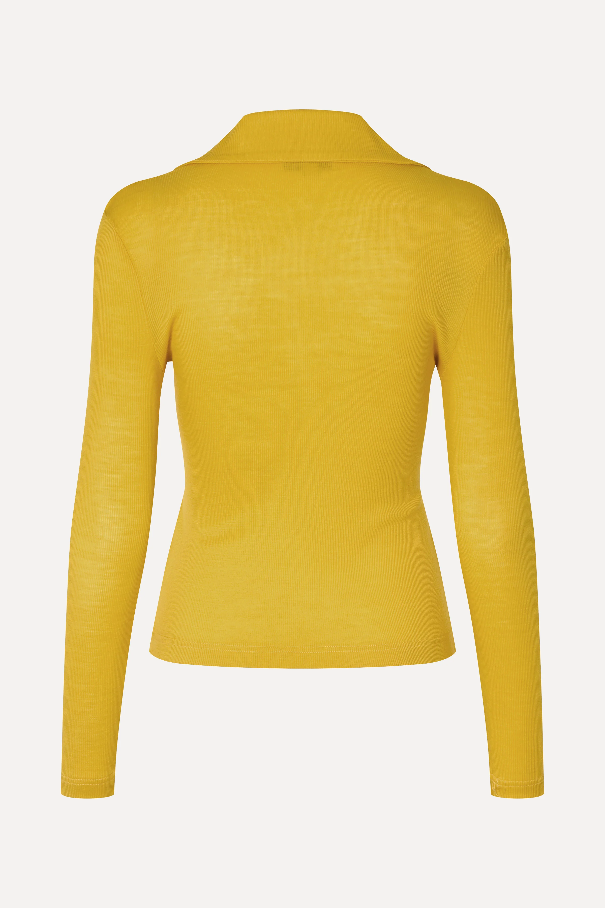 Long Sleeve Polo Top - Mustard - Image 2