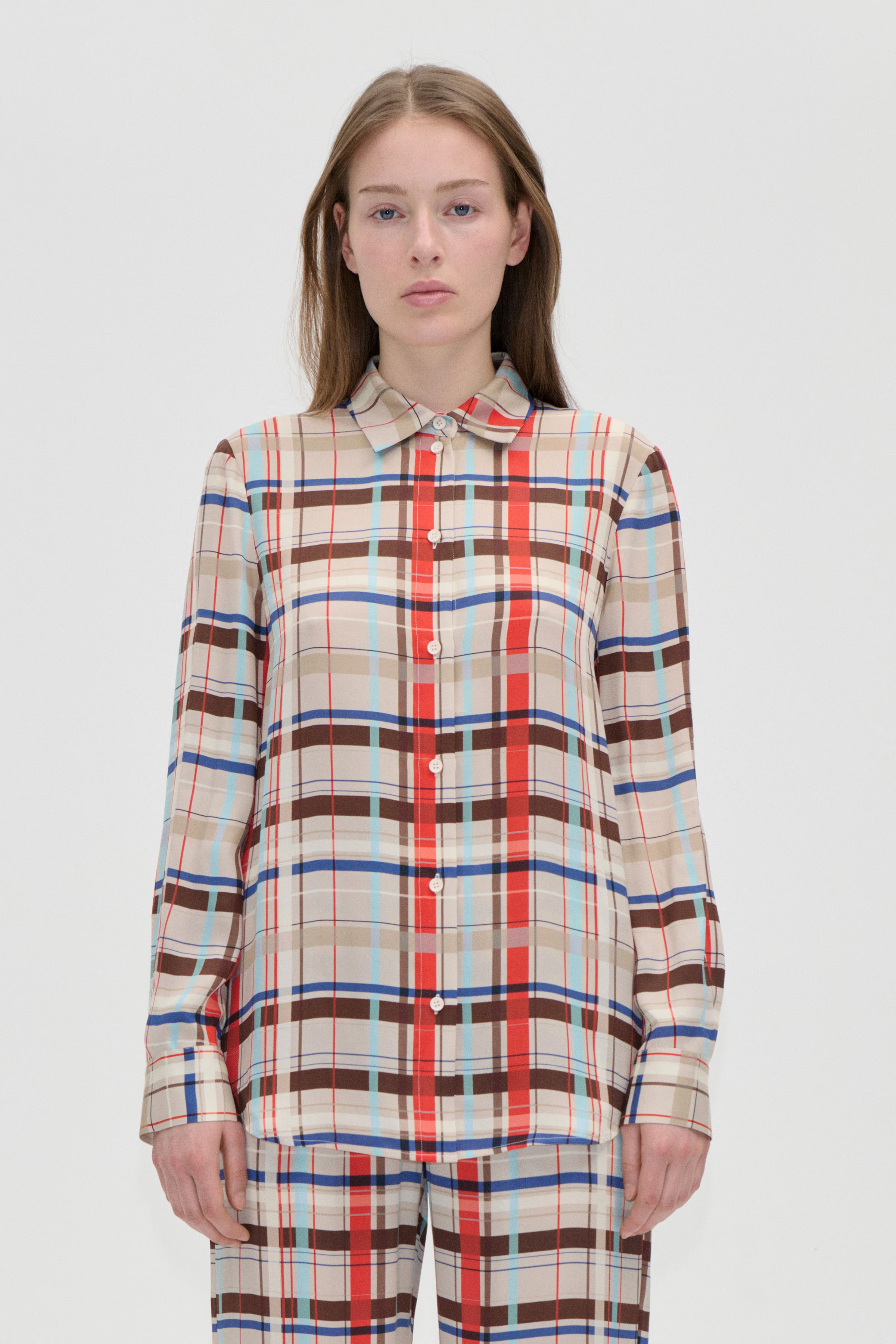 Long Sleeve Shirt - Scarlet Grid
