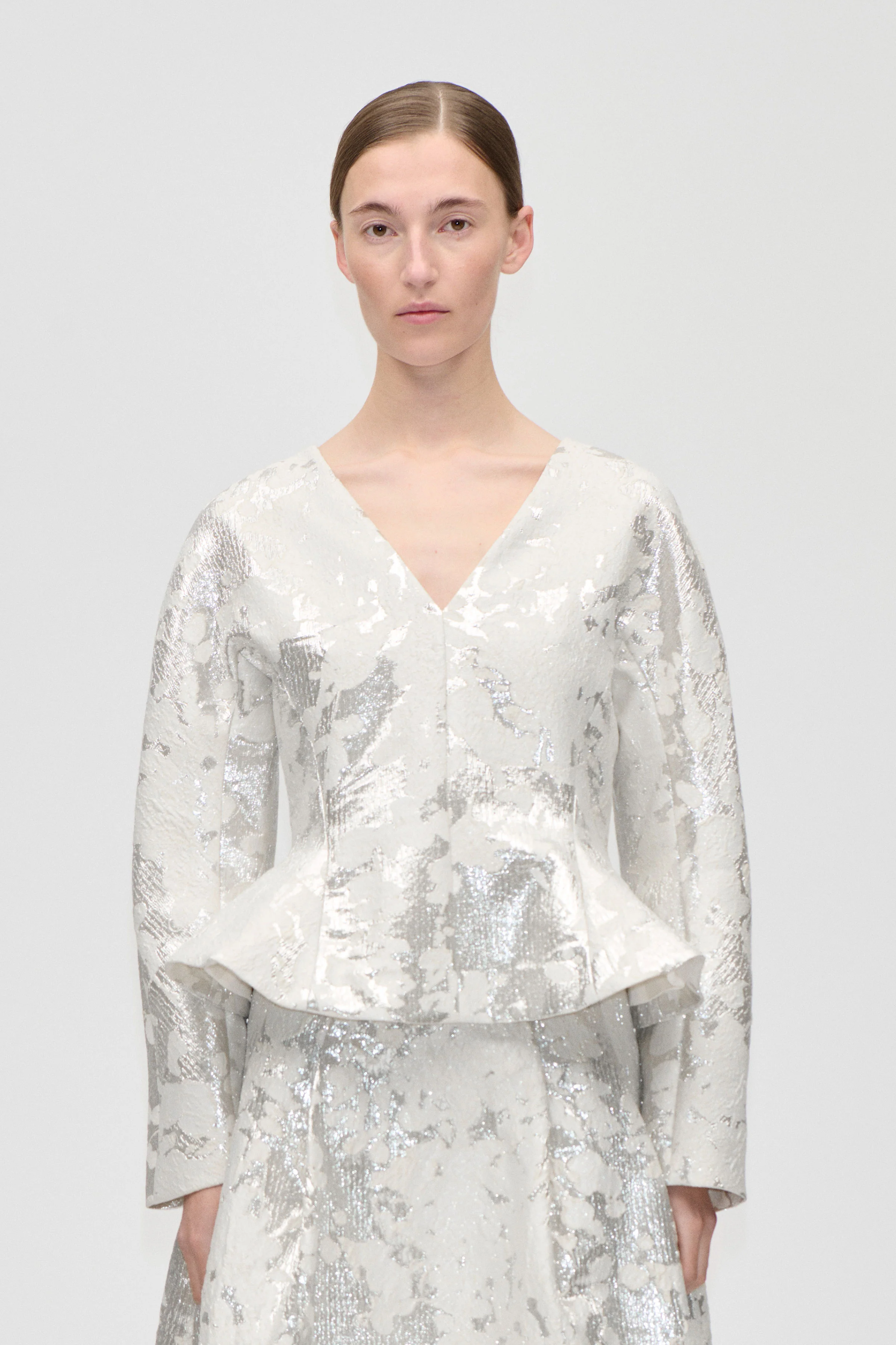 Peplum Top - Lurex Garden