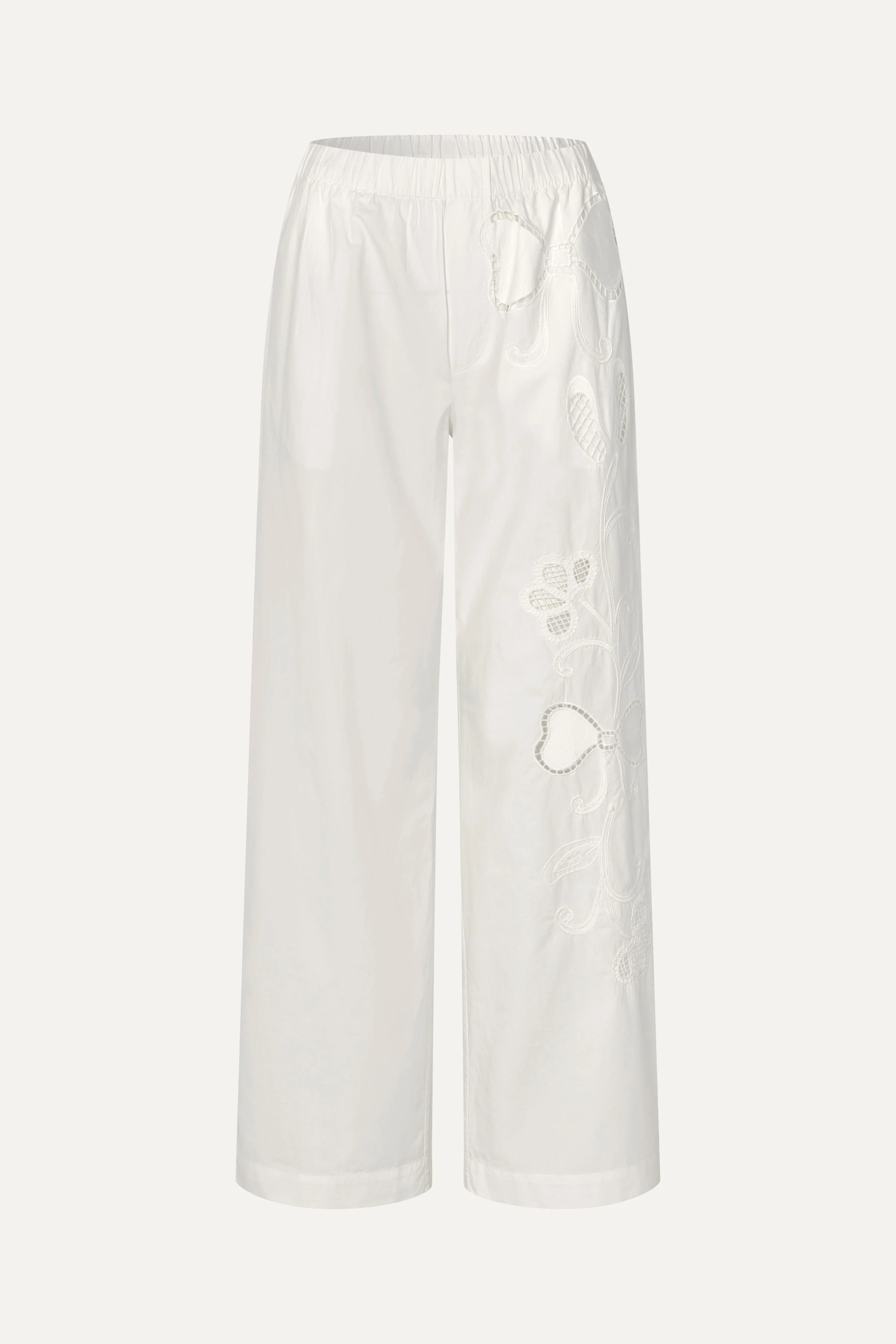 Relaxed Elasticated Waistband Pants - Ballerina Broderie - Image 3