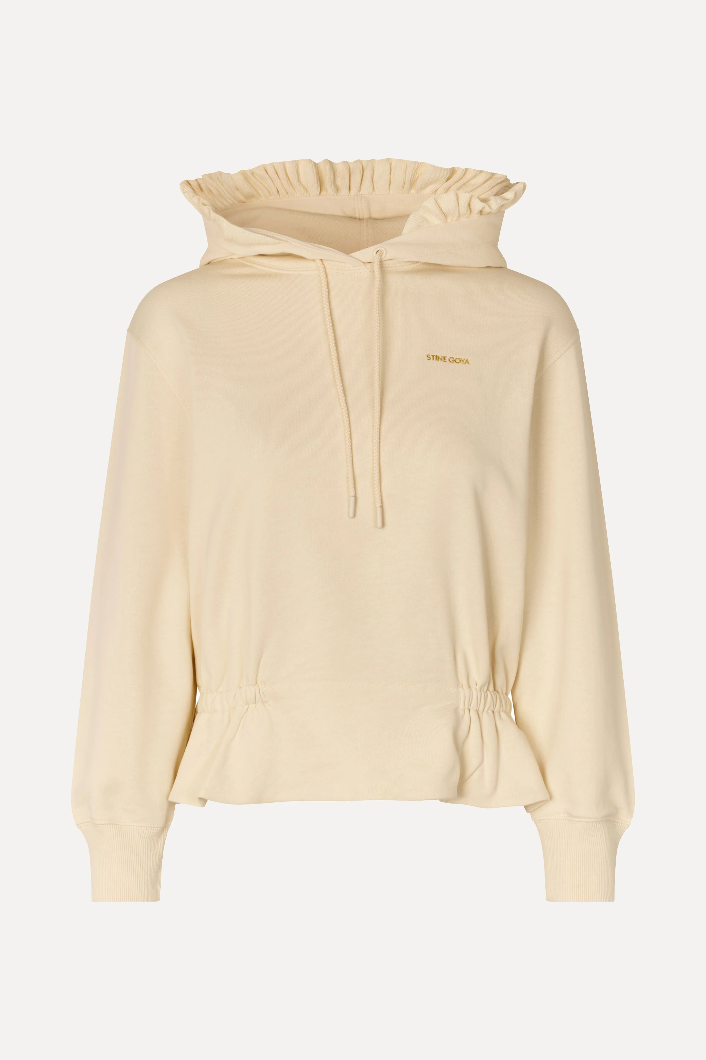 Ruffled Hoodie Sweatshirt - Buttercream - Image 3