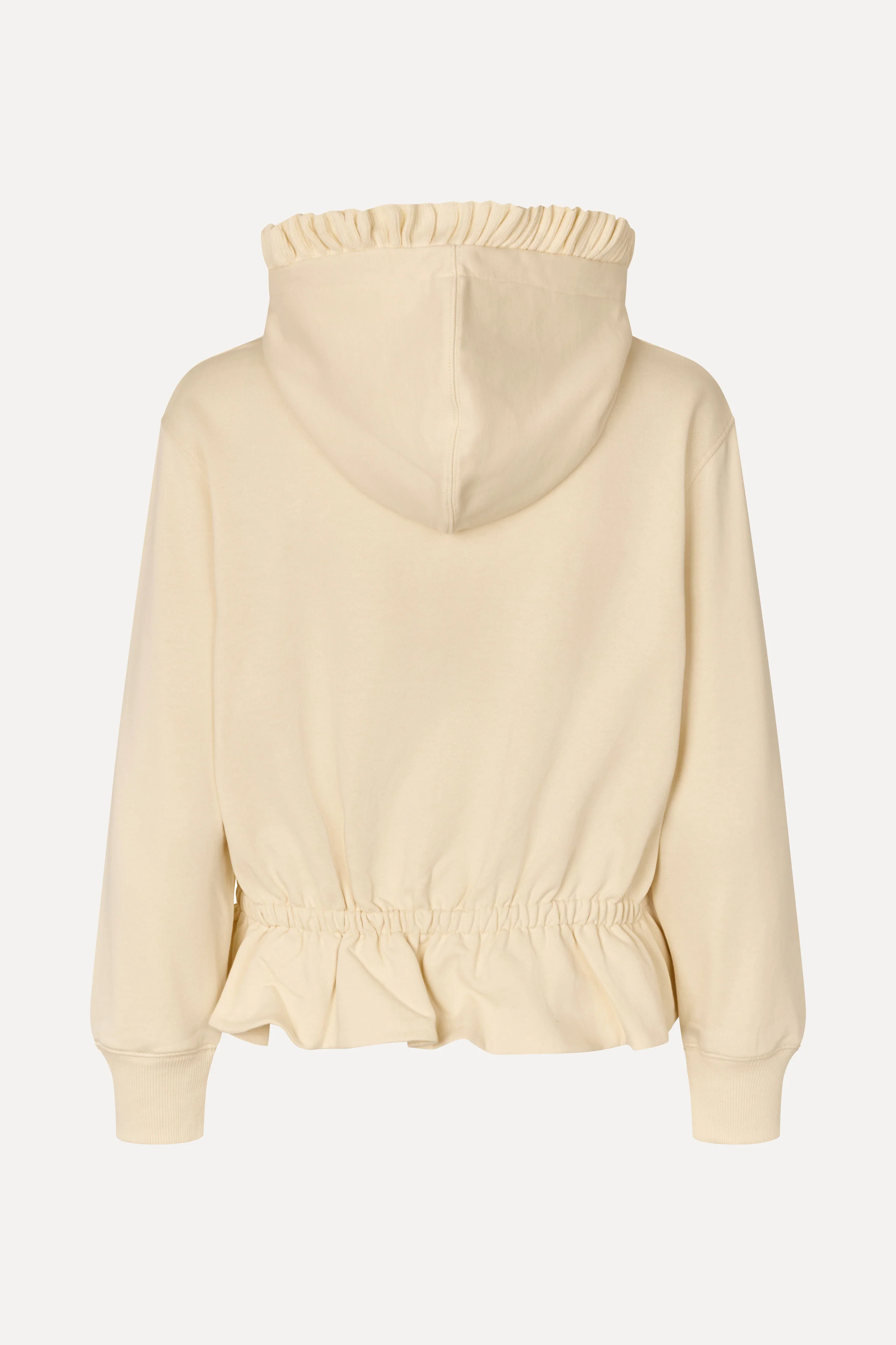 Ruffled Hoodie Sweatshirt - Buttercream - Image 4
