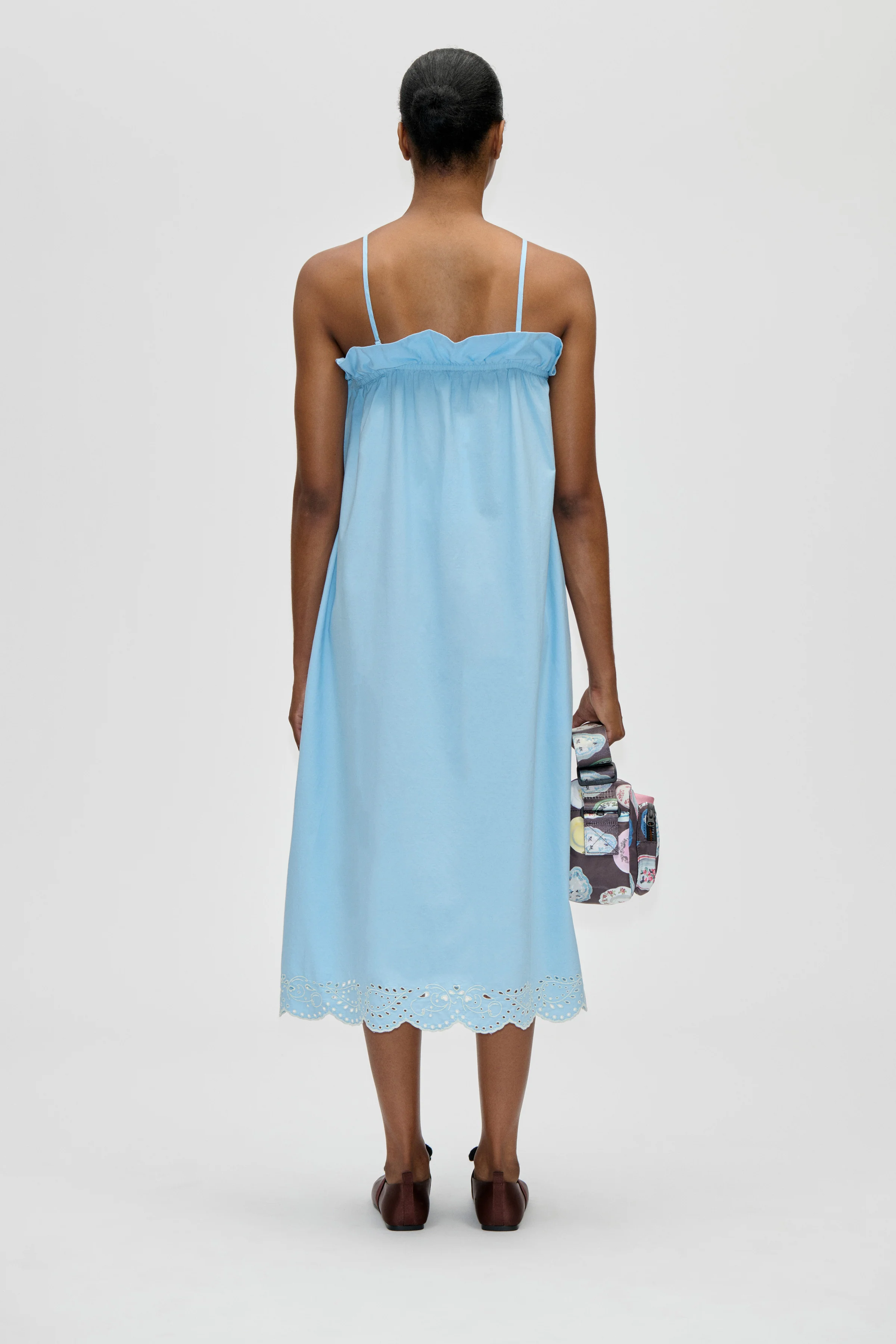Scalloped Strap Midi Dress - Teapot Blue - Image 2