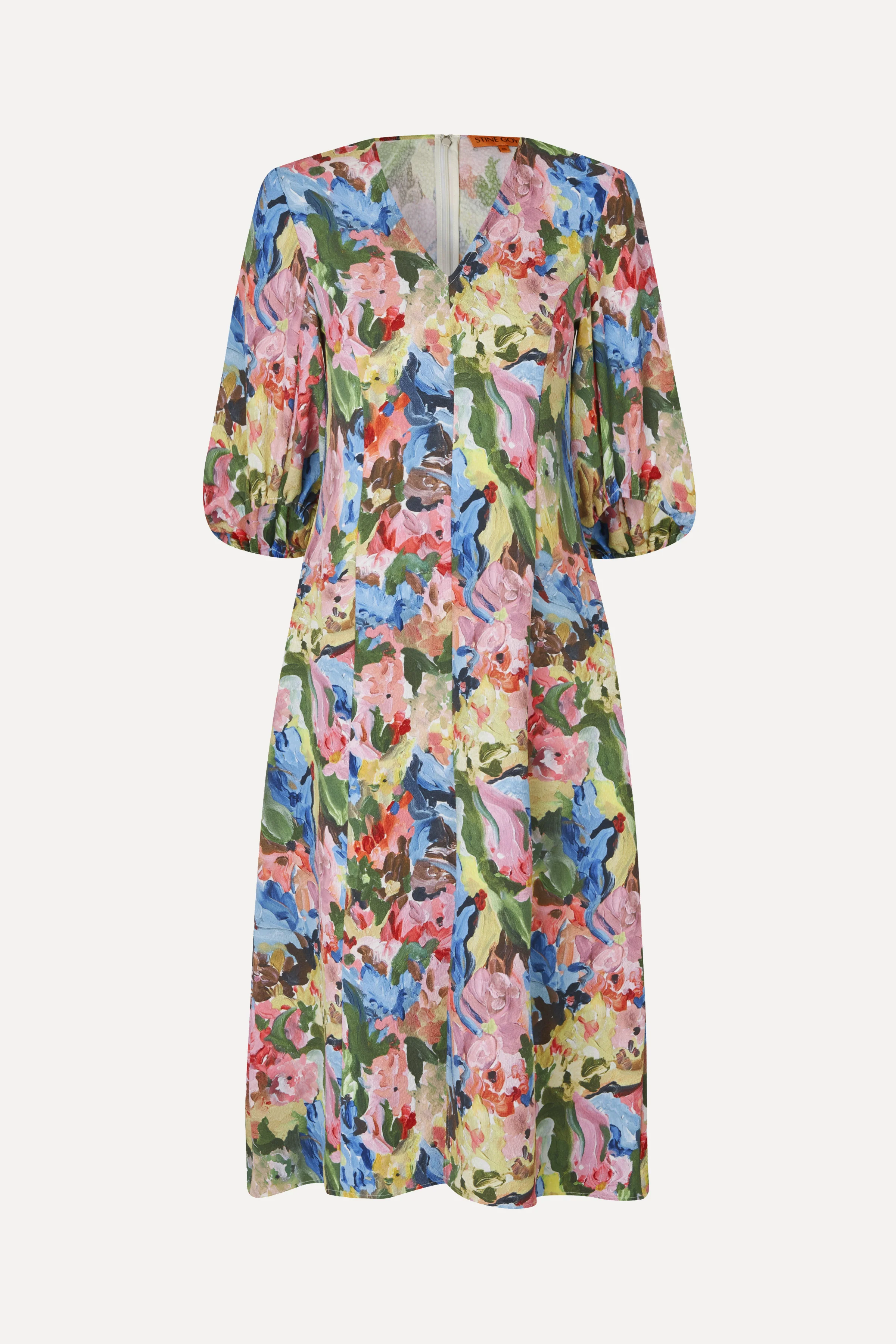 Three-Quarter Sleeve Midi Dress - Loves Me, Loves Me Not