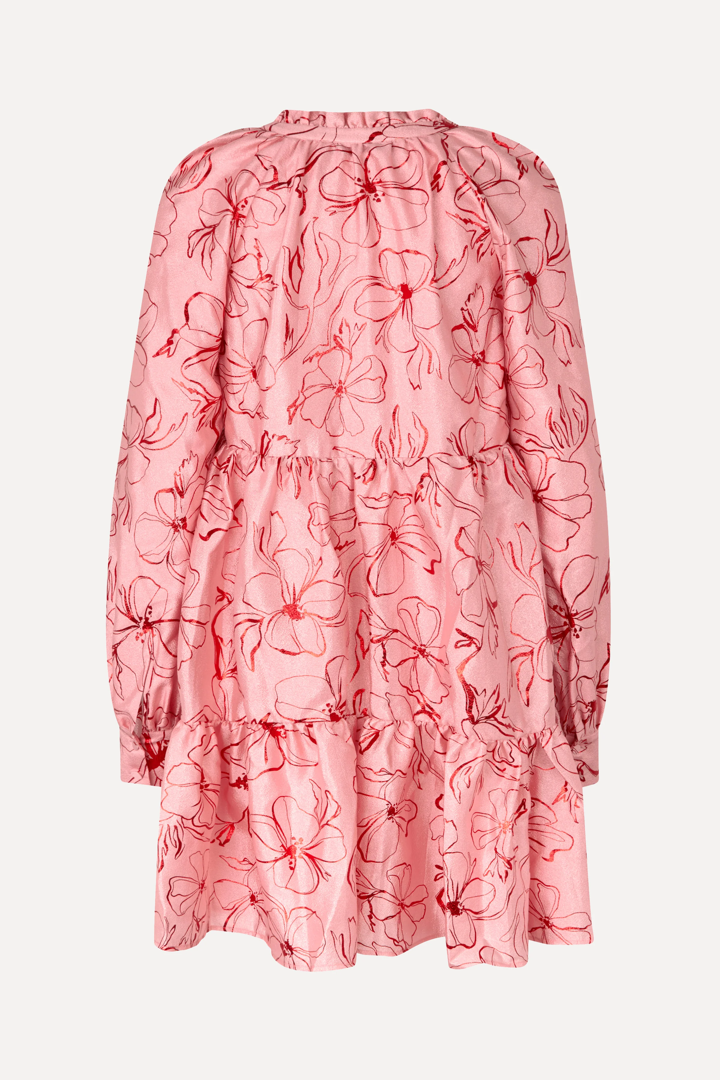 Tier Voluminous Mini Dress - Foil Foliage - Image 2