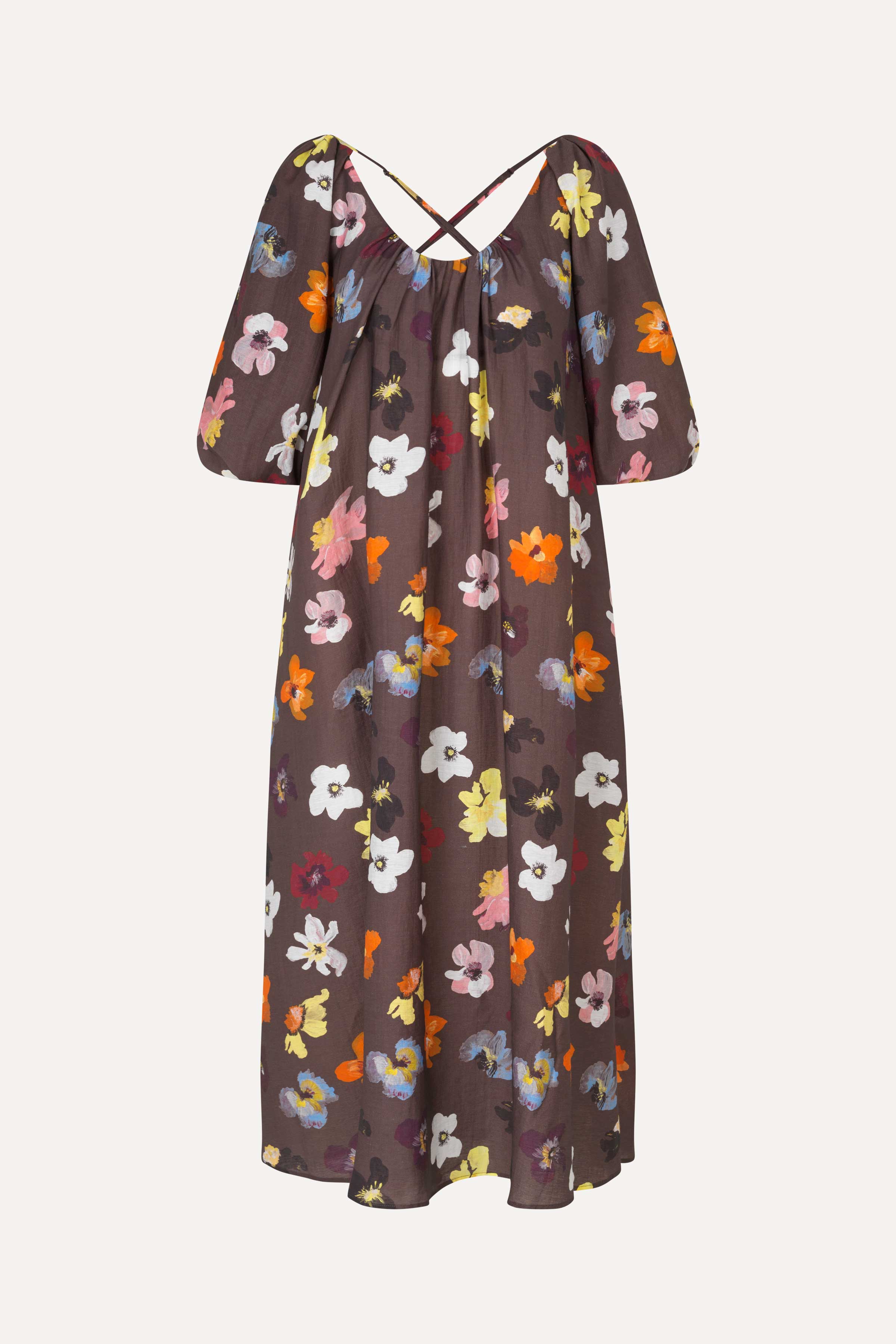 Voluminous Puff Sleeve Dress - Wild Flowers